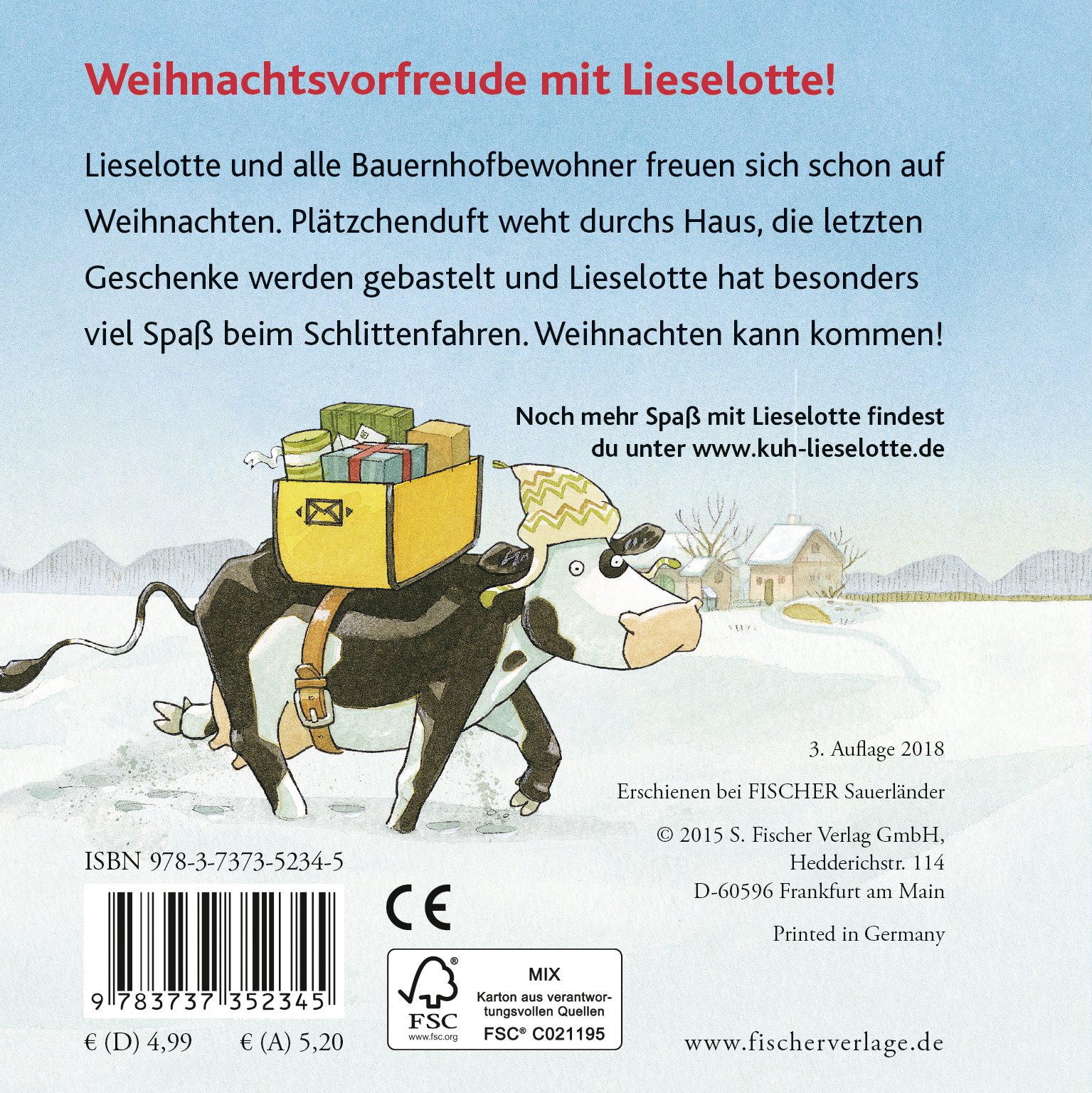 Rückseitencover Bald ist Weihnachten, Lieselotte!