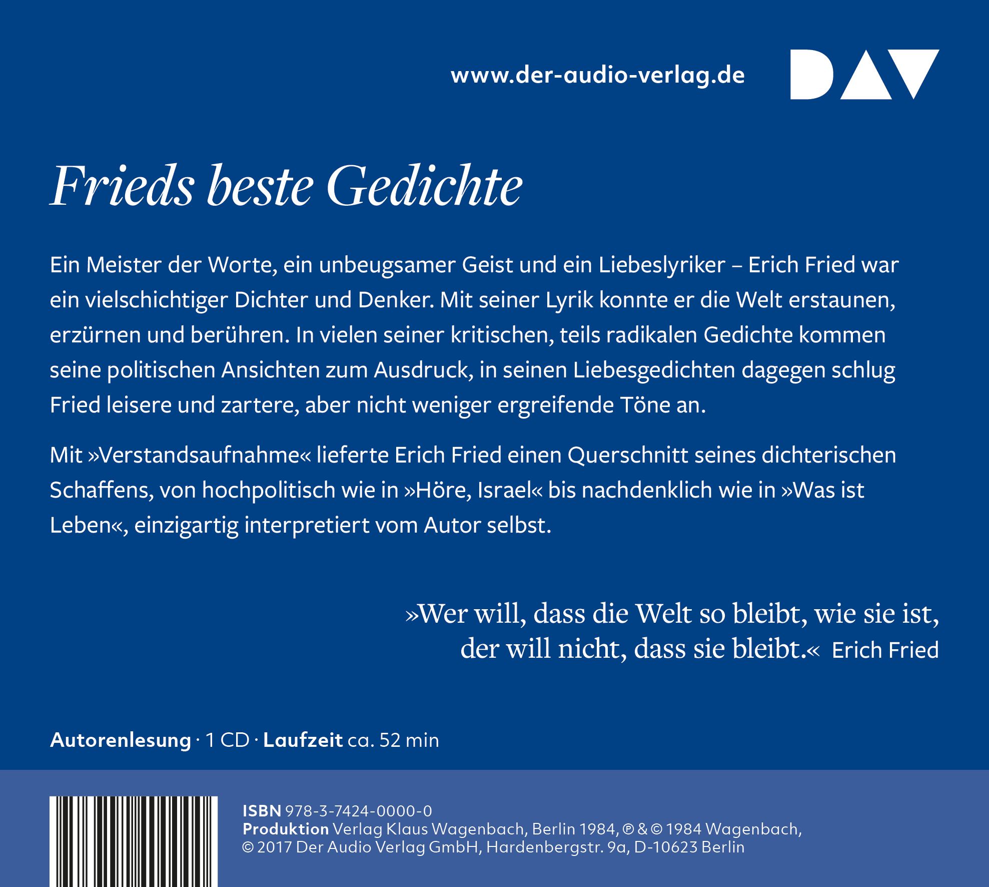 Rückseitencover Verstandsaufnahme. 61 Gedichte