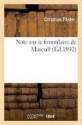 Vorderes Coverbild Note Sur Le Formulaire de Marculf