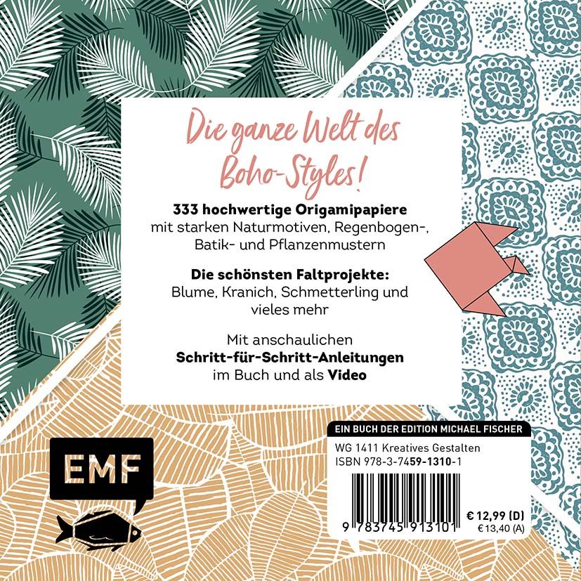 Rückseitencover 333 Origami – Boho Nature-Style
