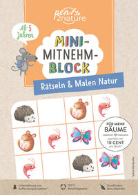 Vorderes Coverbild Mini-Mitnehm-Block Rätseln & Malen Natur