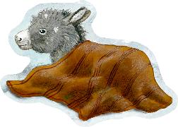 Beispielinhalt (Bild) Sticker-Adventskalender – Eselchen im Winterwald