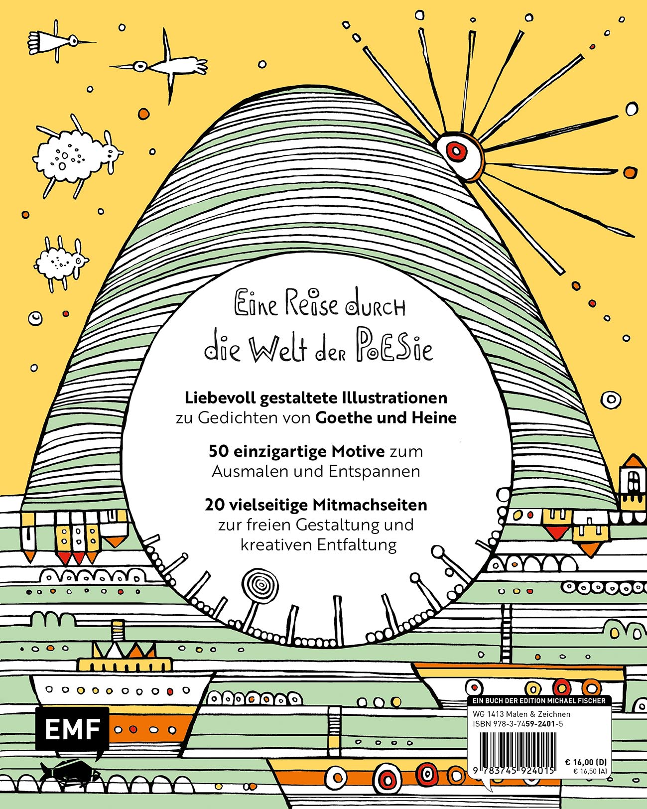 Rückseitencover Ausmalbuch: Poesie der Farben