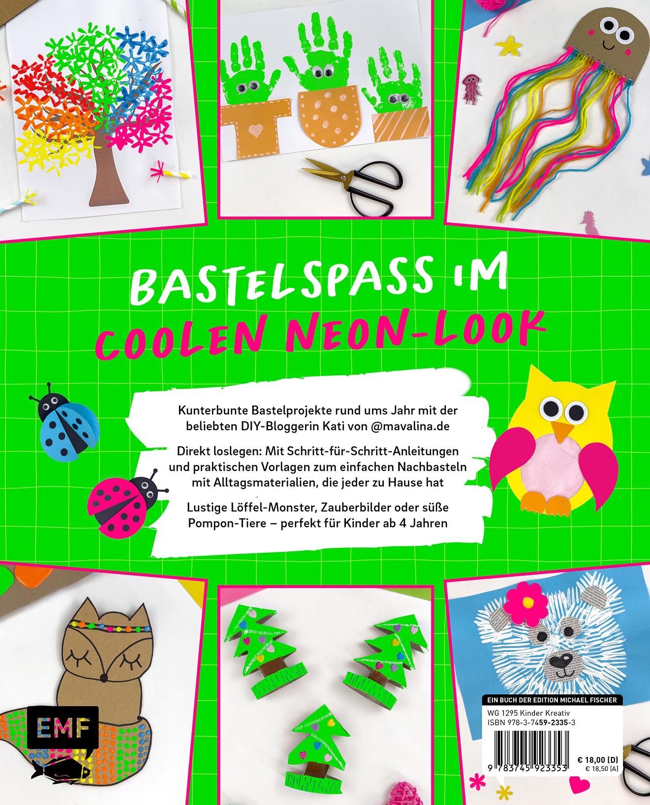 Rückseitencover Mein NEON-Bastelbuch – von Bastel- und DIY-Bloggerin Mavalina