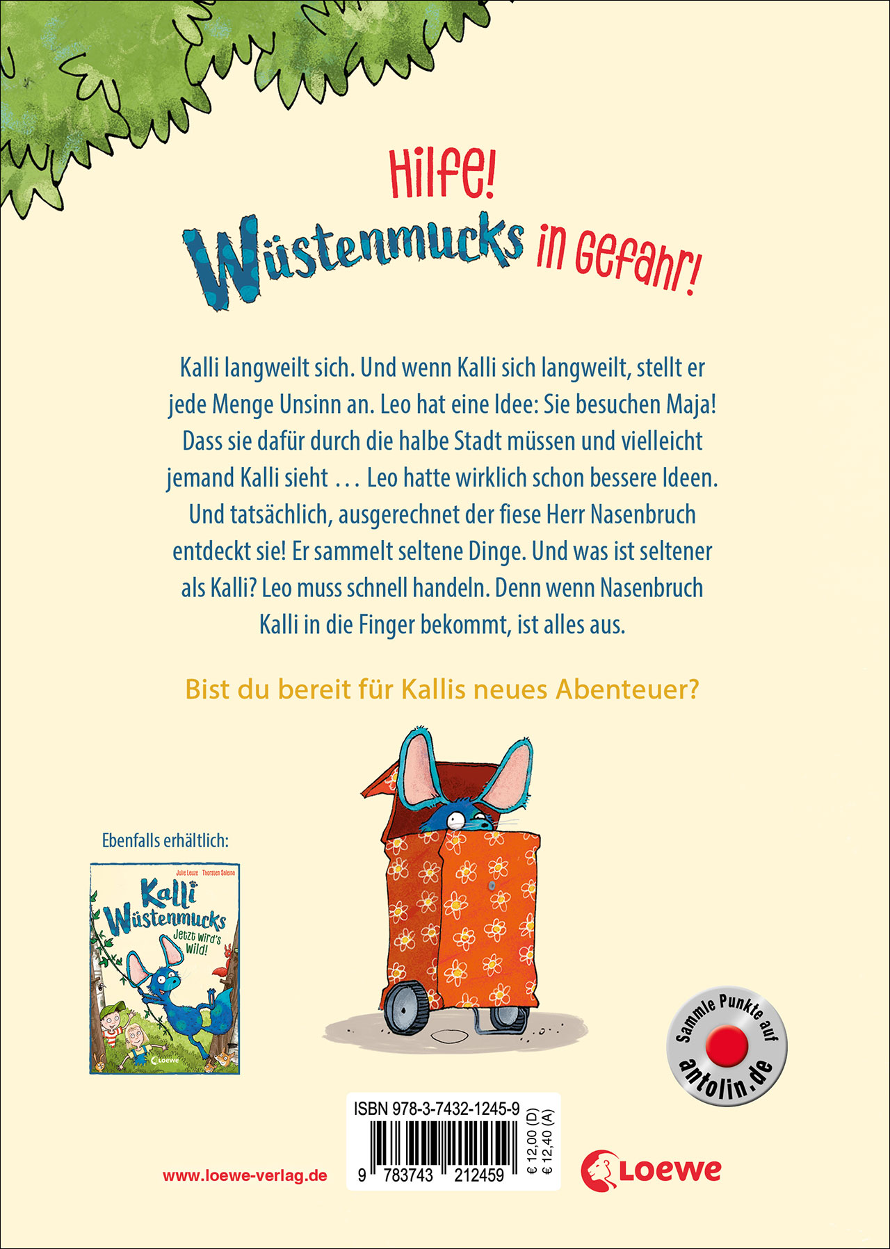 Rückseitencover Kalli Wüstenmucks lebt gefährlich (Band 3)