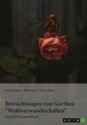 Vorderes Coverbild Betrachtungen von Goethes "Wahlverwandtschaften". Intertextualität und Todesmotiv