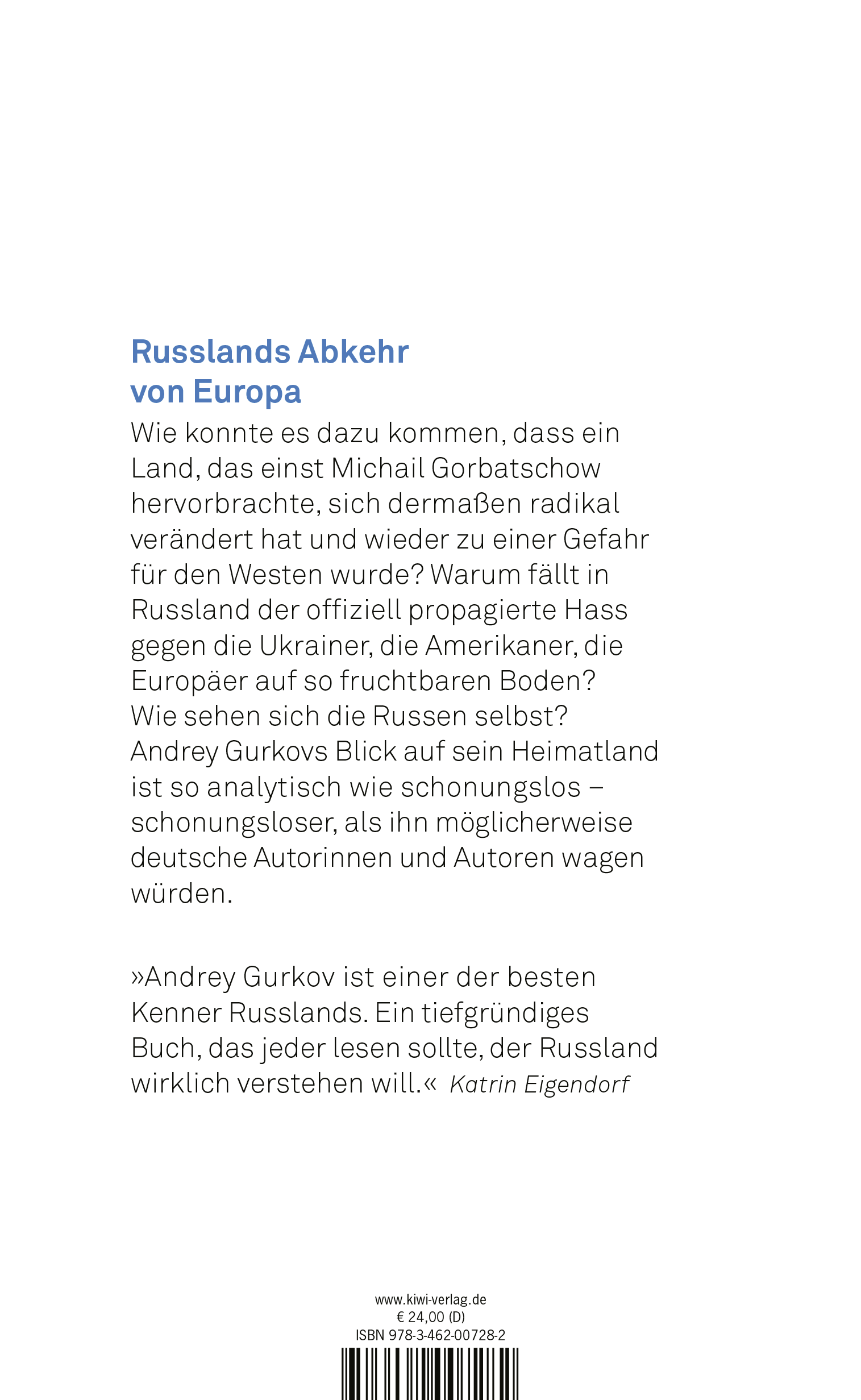Rückseitencover Für Russland ist Europa der Feind