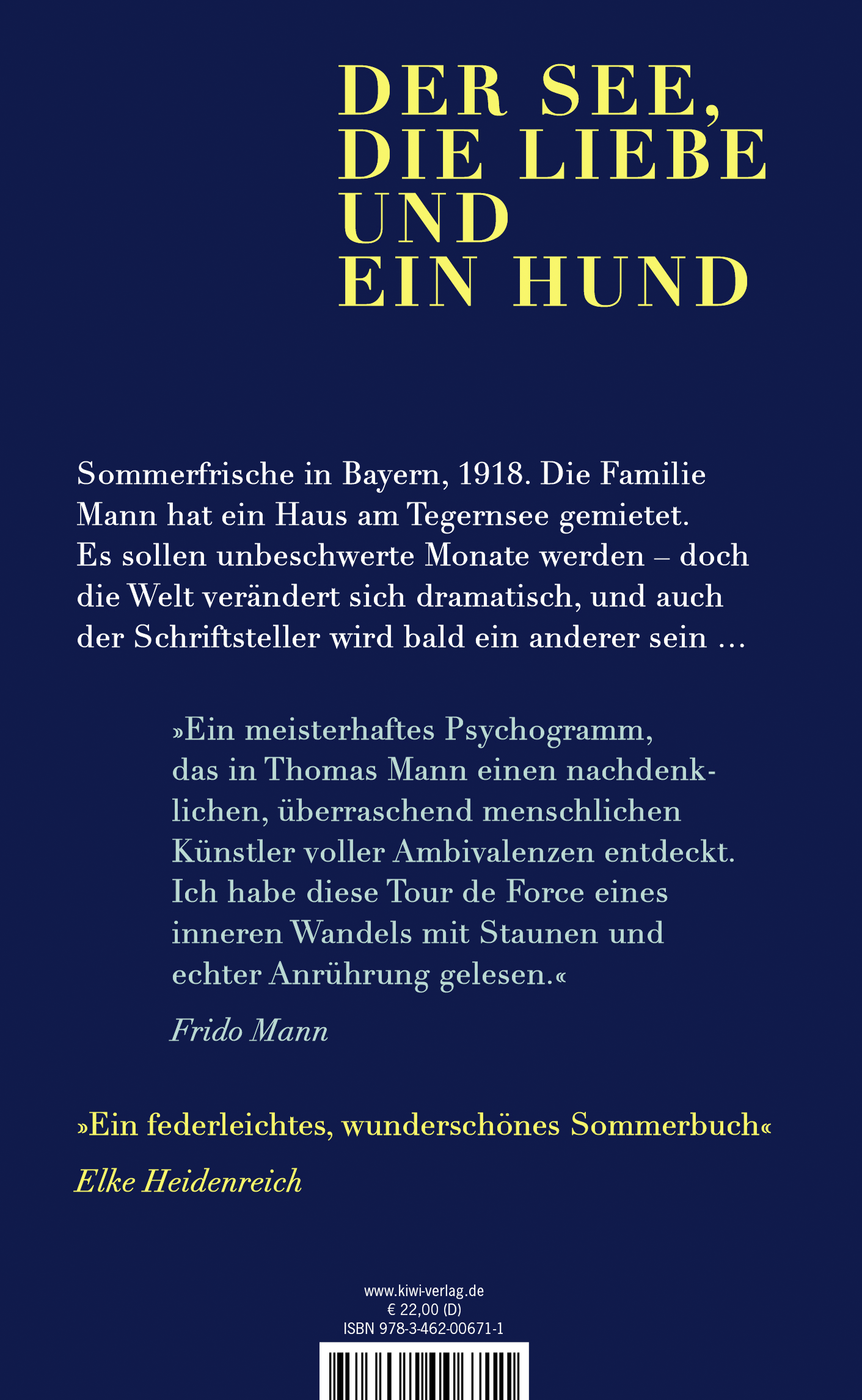 Rückseitencover Thomas Mann macht Ferien