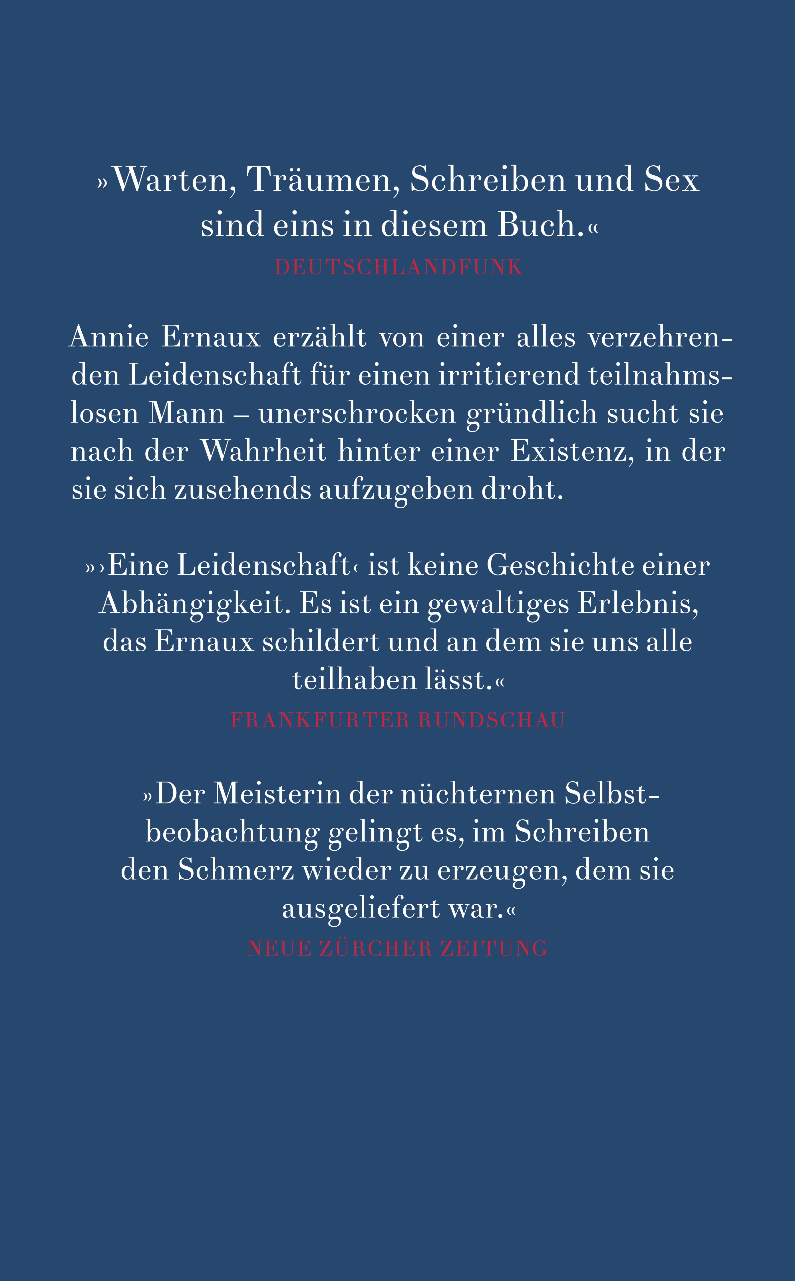 Rückseitencover Eine Leidenschaft