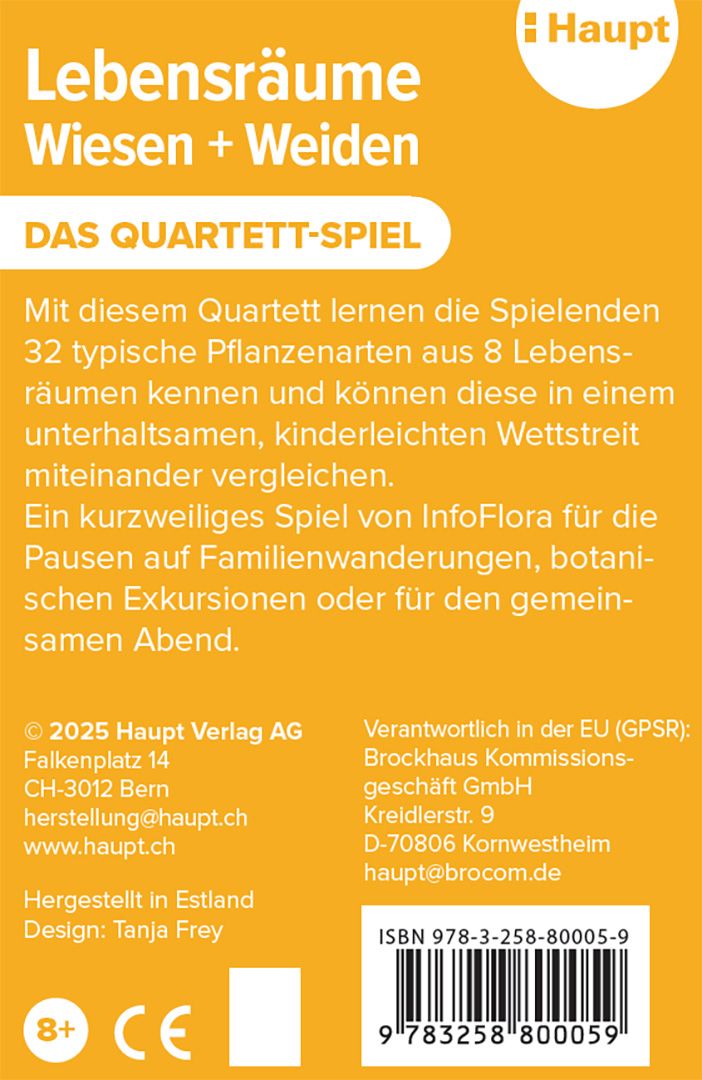 Rückseitencover Lebensräume Wiesen und Weiden – das Quartett-Spiel