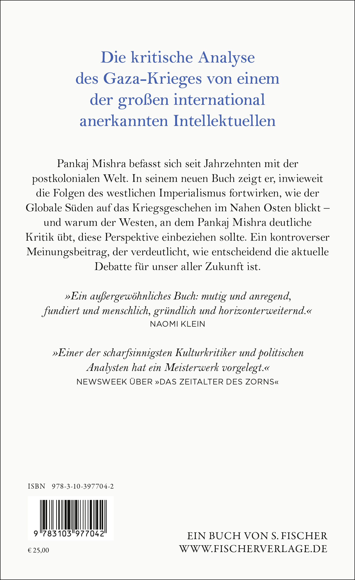 Rückseitencover Die Welt nach Gaza