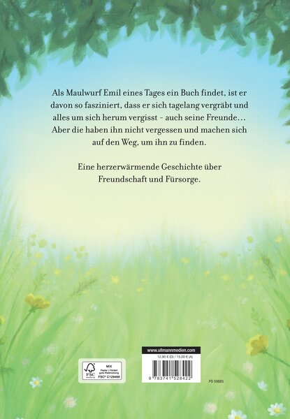 Rückseitencover Maulwurf Emil findet ein Buch