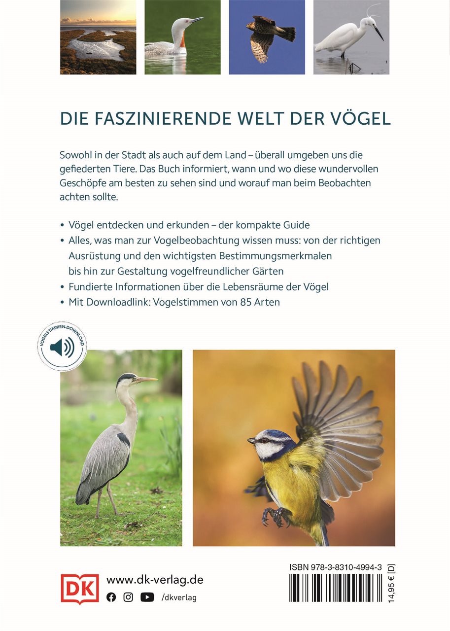 Rückseitencover Vögel beobachten und ihre Lebensräume kennenlernen