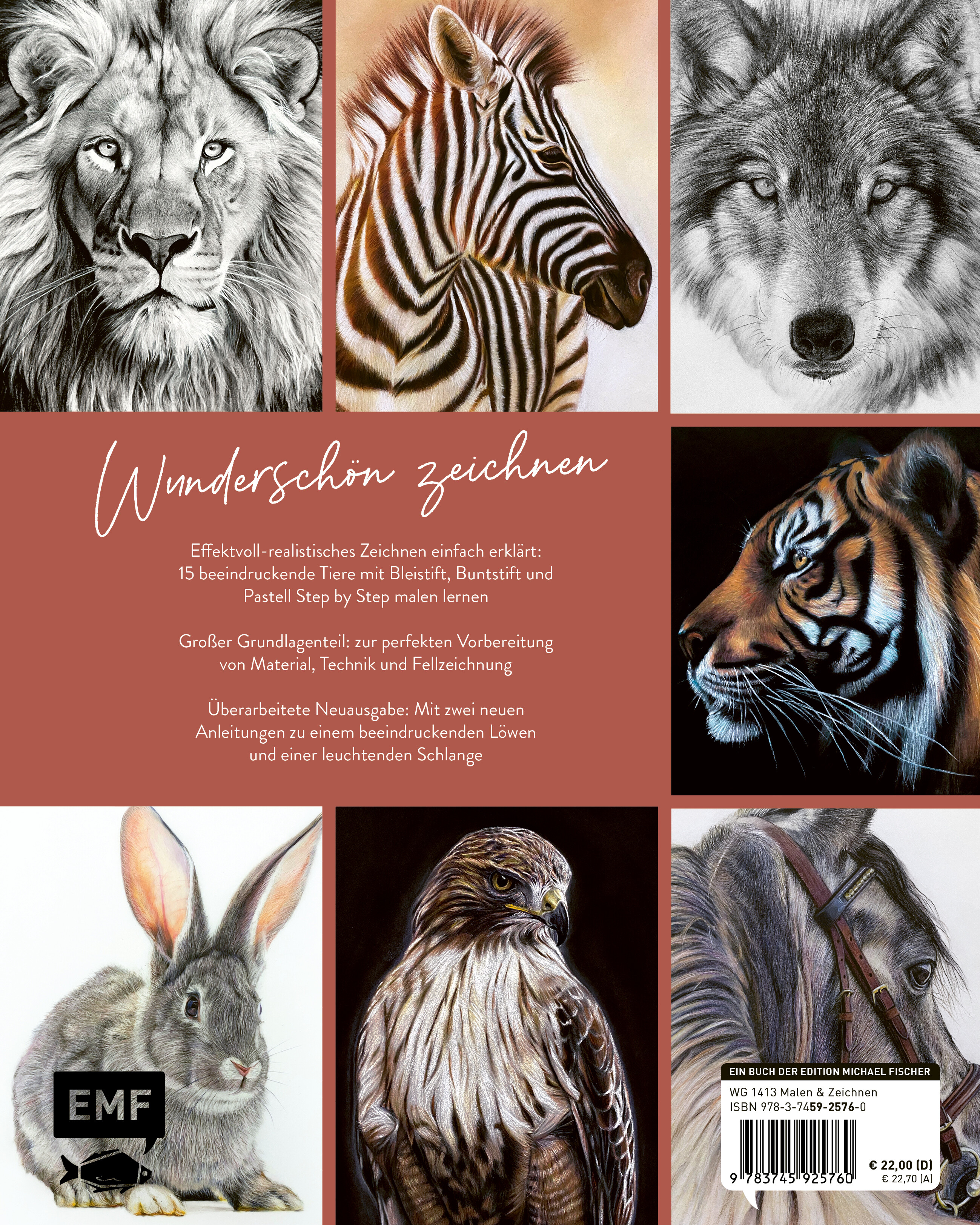 Rückseitencover Zeichnen – Das große Buch der Tierporträts