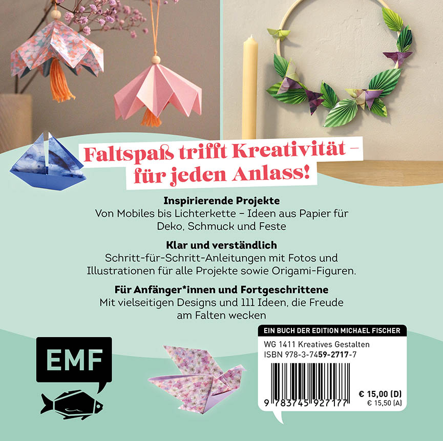 Rückseitencover 333 Origami | Das Bastelbuch