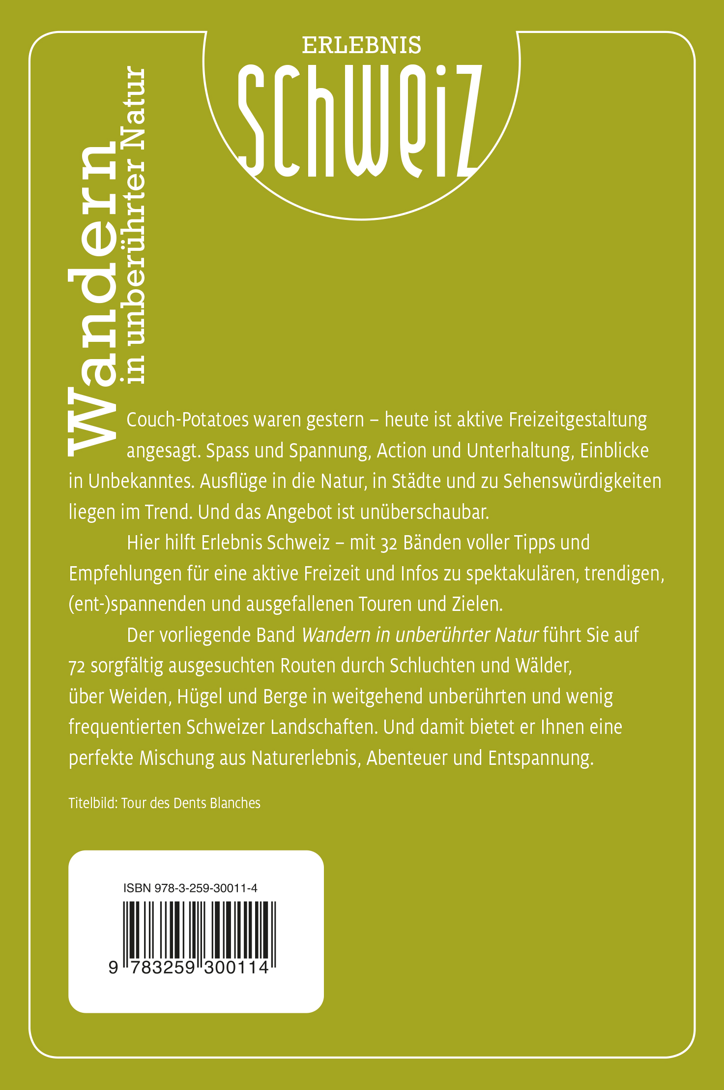 Rückseitencover Kümmerly+Frey Erlebnis Schweiz Wandern in unberührter Natur - Wanderführer