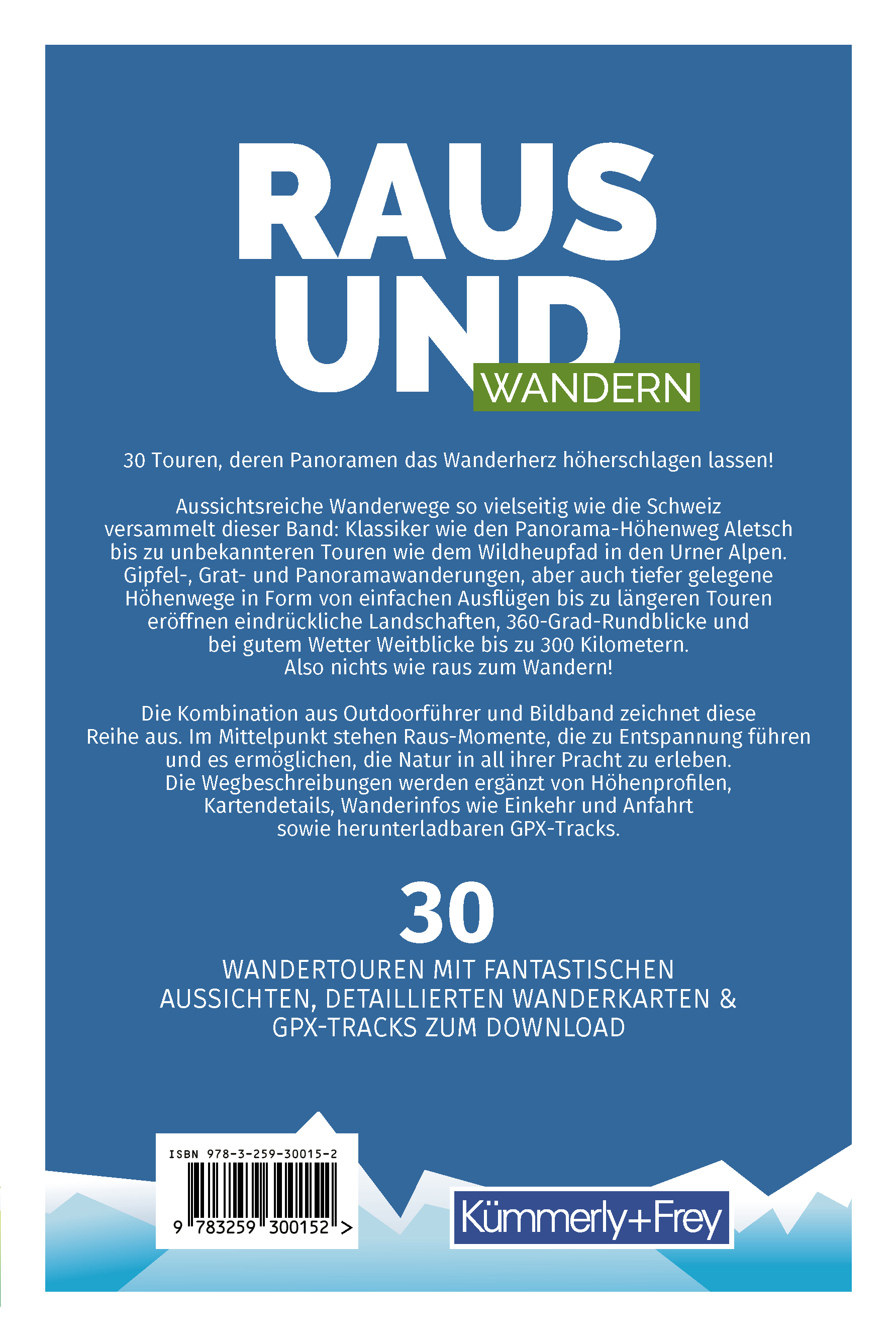 Rückseitencover Kümmerly+Frey Raus und Wandern Panoramawege - Wanderführer