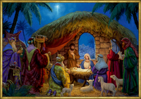 Vorderes Coverbild A3-Wandkalender - An der Weihnachtskrippe