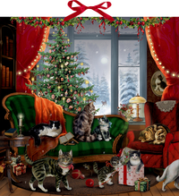 Vorderes Coverbild Wand-Adventskalender - Katzen am Fenster
