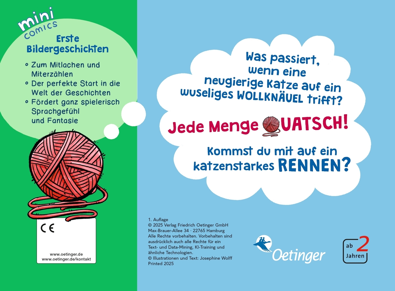 Rückseitencover Mini Comics. Als die Katze leise schnurrte