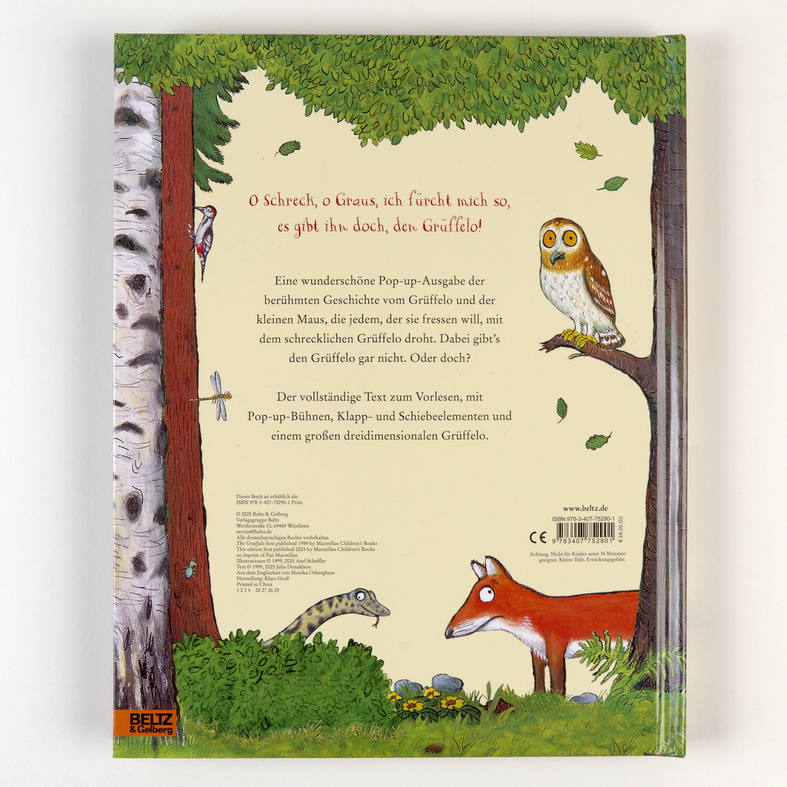 Rückseitencover Das Grüffelo Pop-up-Buch