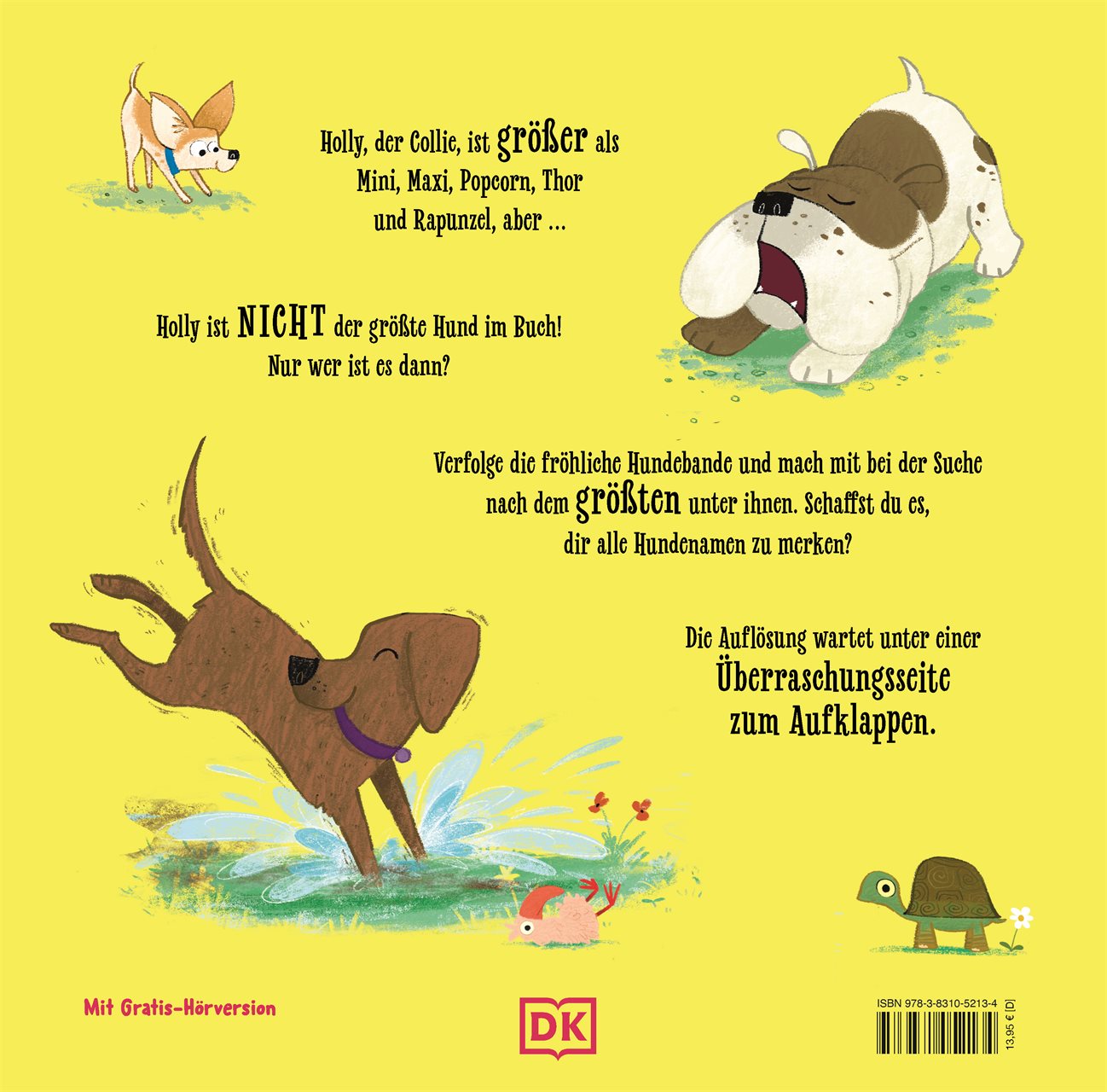Rückseitencover Wau, Wau, WAU! Wer ist der größte Hund im Buch?