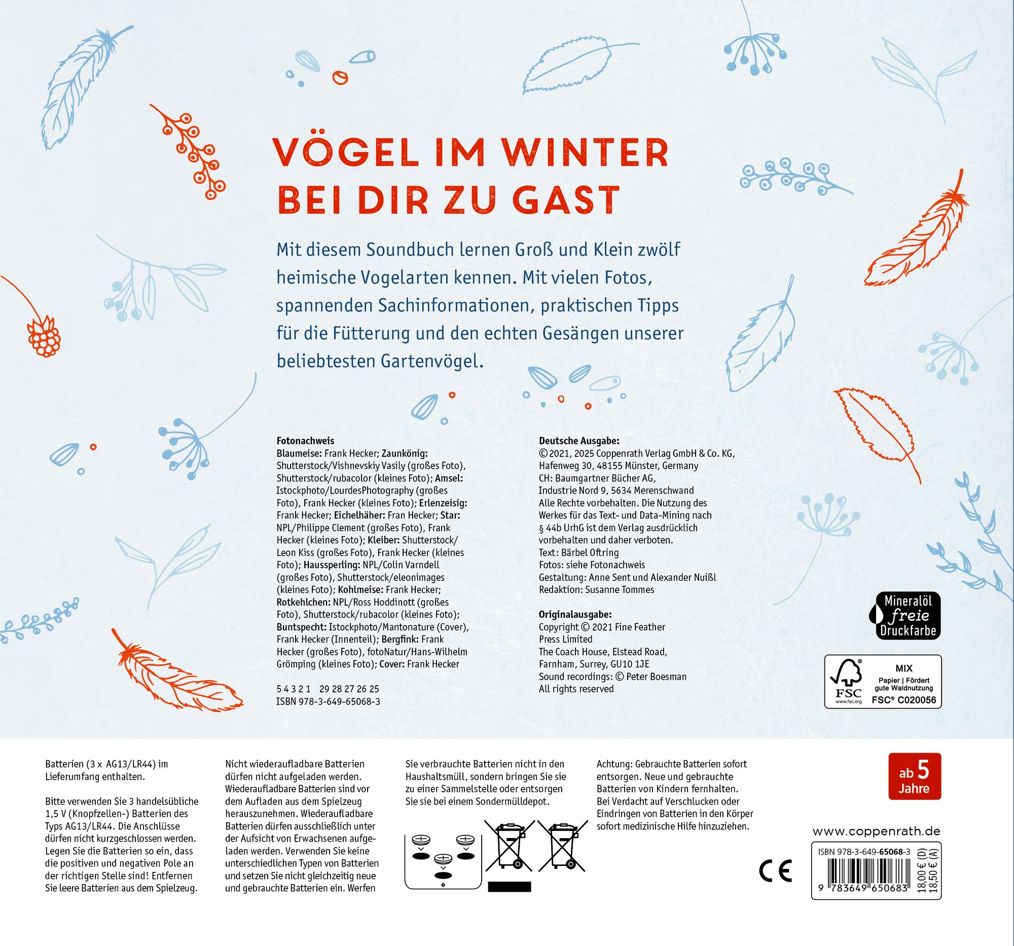 Rückseitencover Vögel im Winter bei dir zu Gast