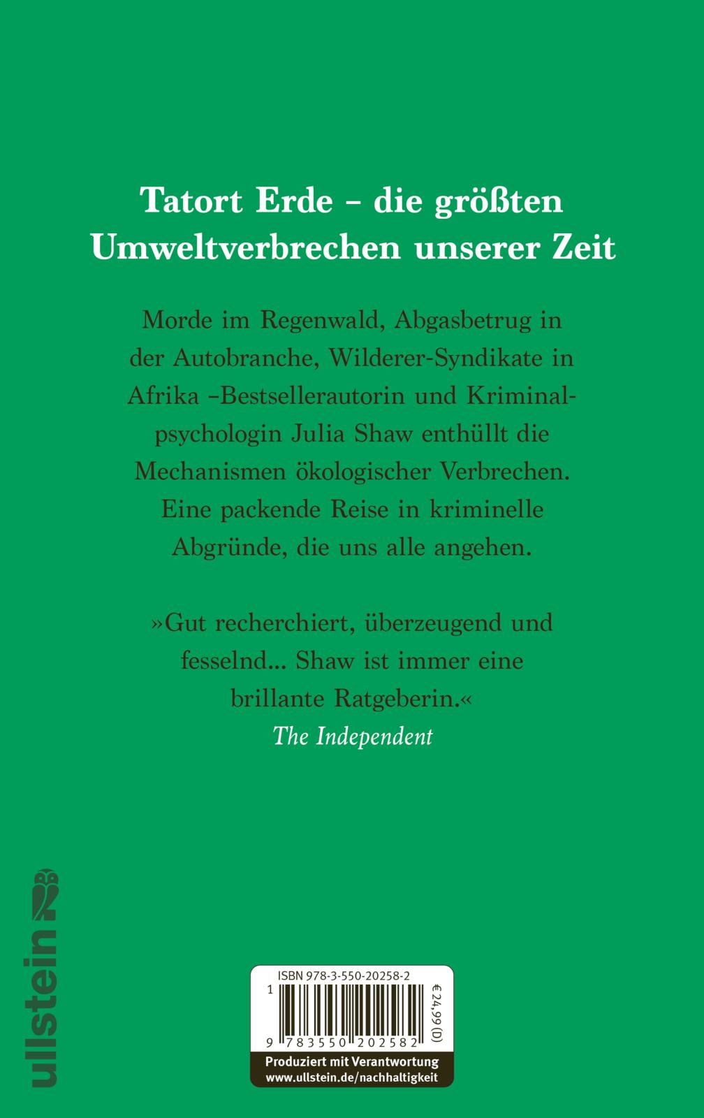 Rückseitencover Green Crime