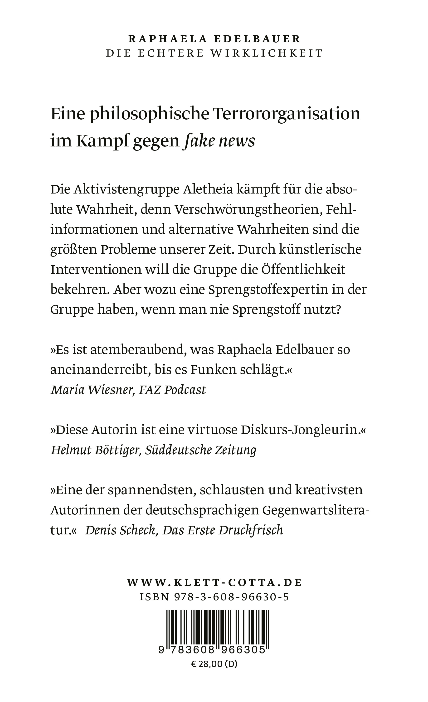 Rückseitencover Die echtere Wirklichkeit