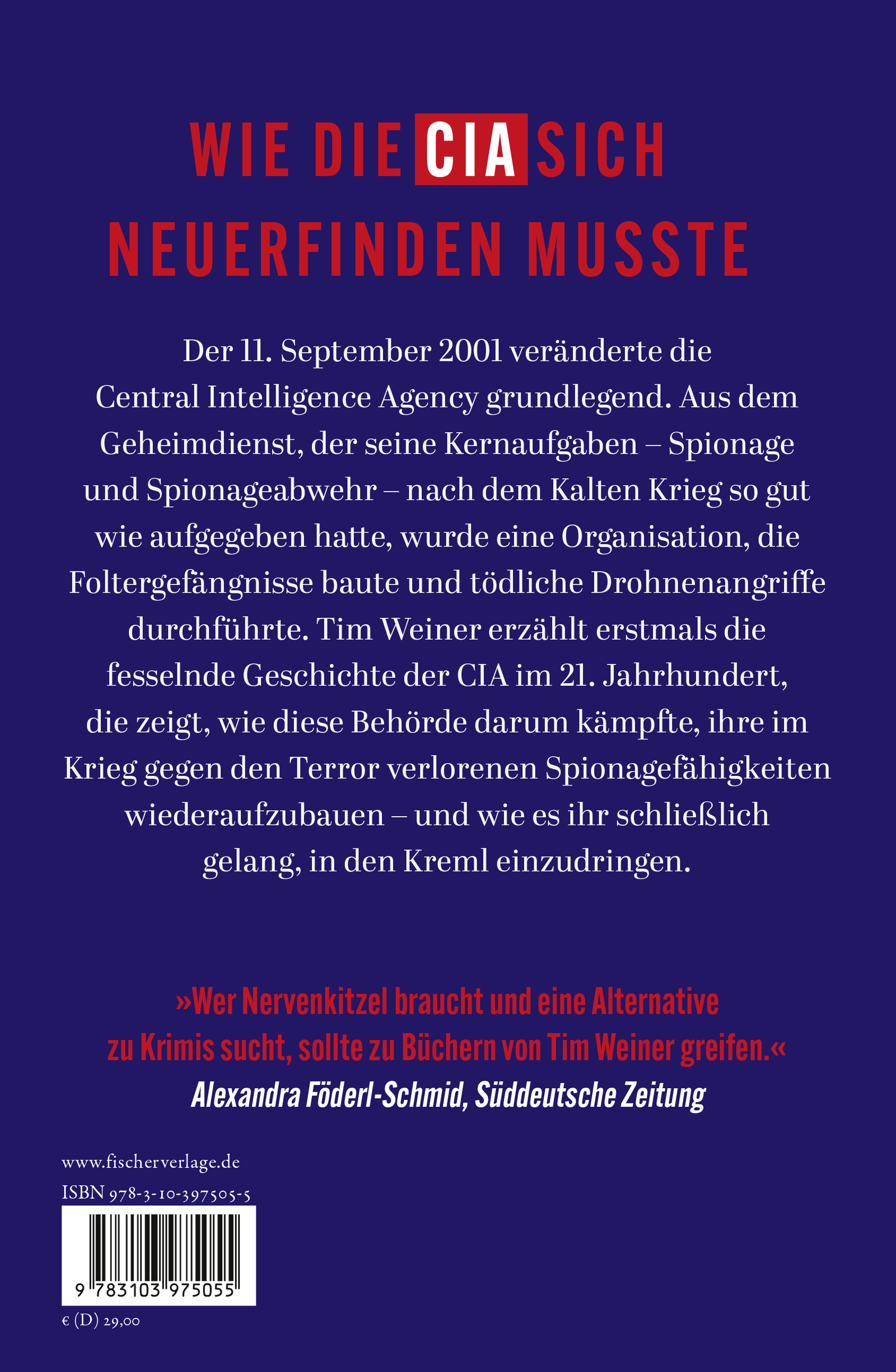 Rückseitencover Die Mission – Die CIA im 21. Jahrhundert