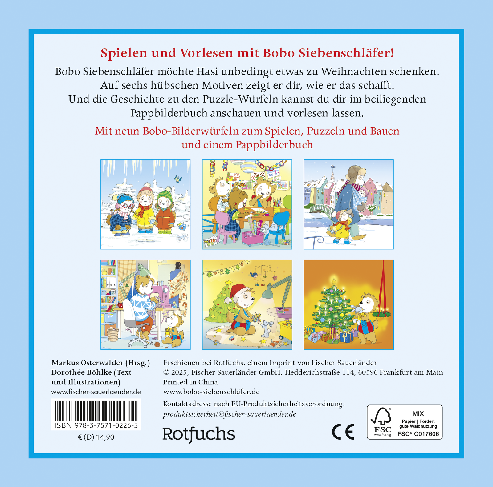Rückseitencover Bobo Siebenschläfer: Ein Weihnachtsgeschenk für Hasi