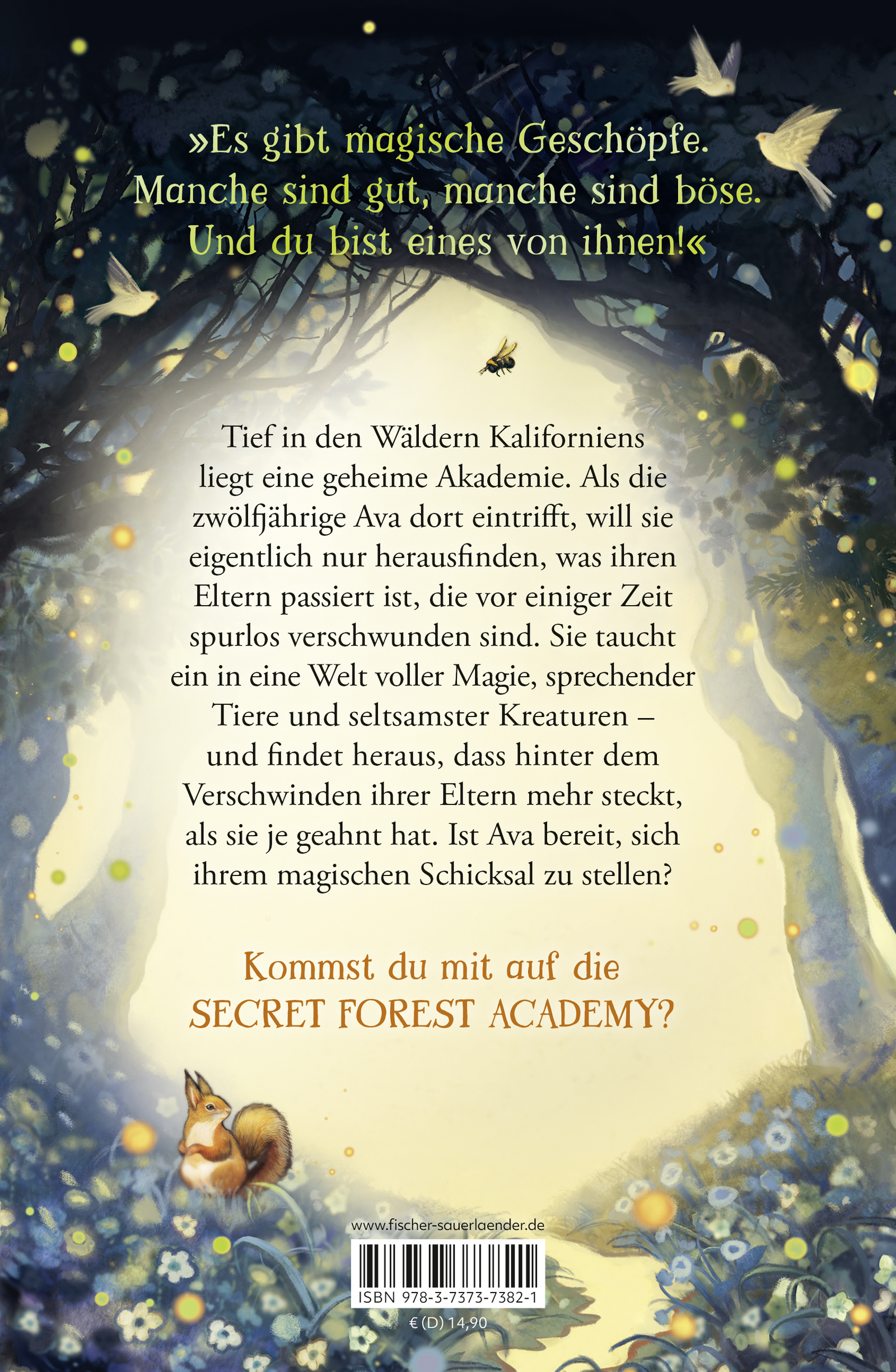 Rückseitencover Secret Forest Academy. Avas Bestimmung
