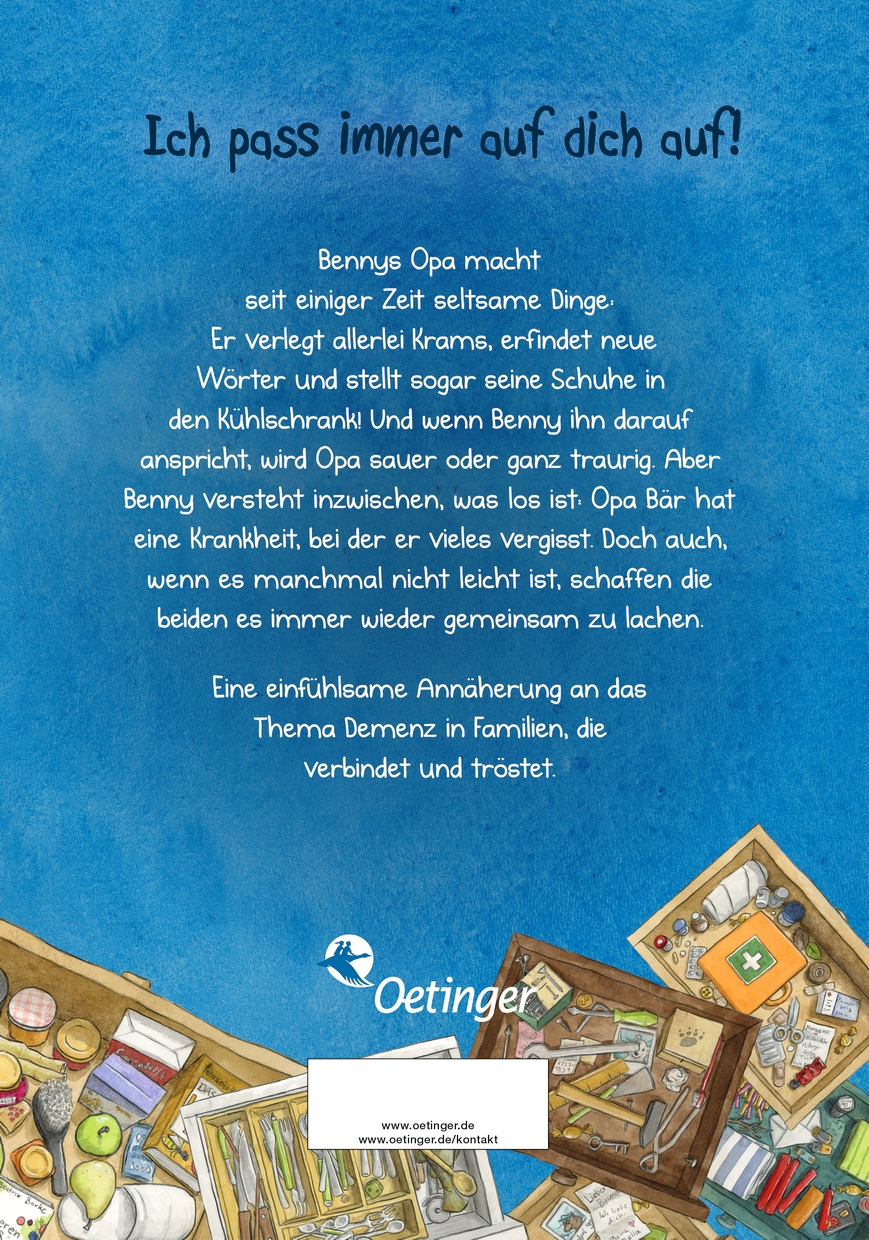 Rückseitencover Opa Bär und die Schuhe im Kühlschrank