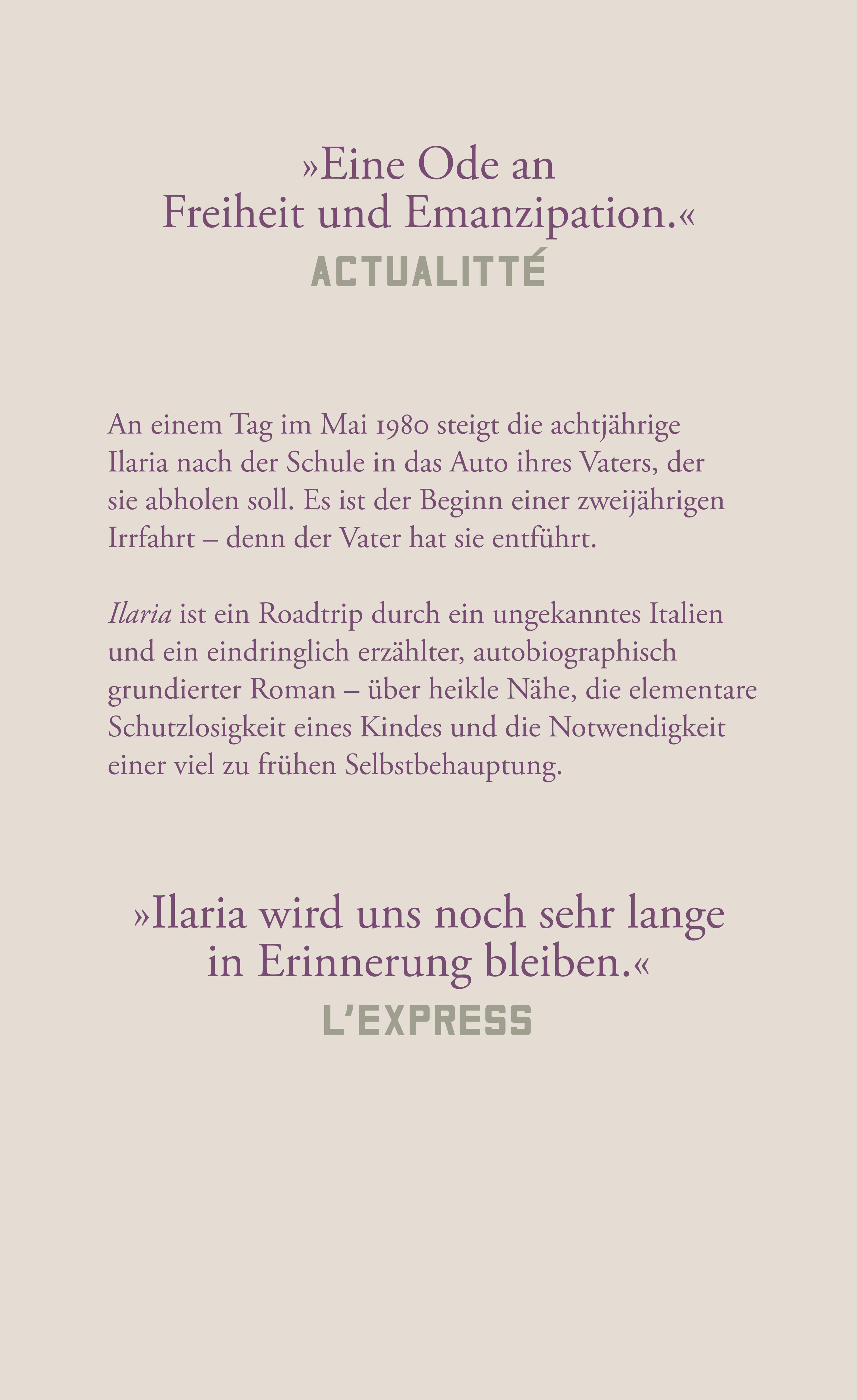 Rückseitencover Ilaria