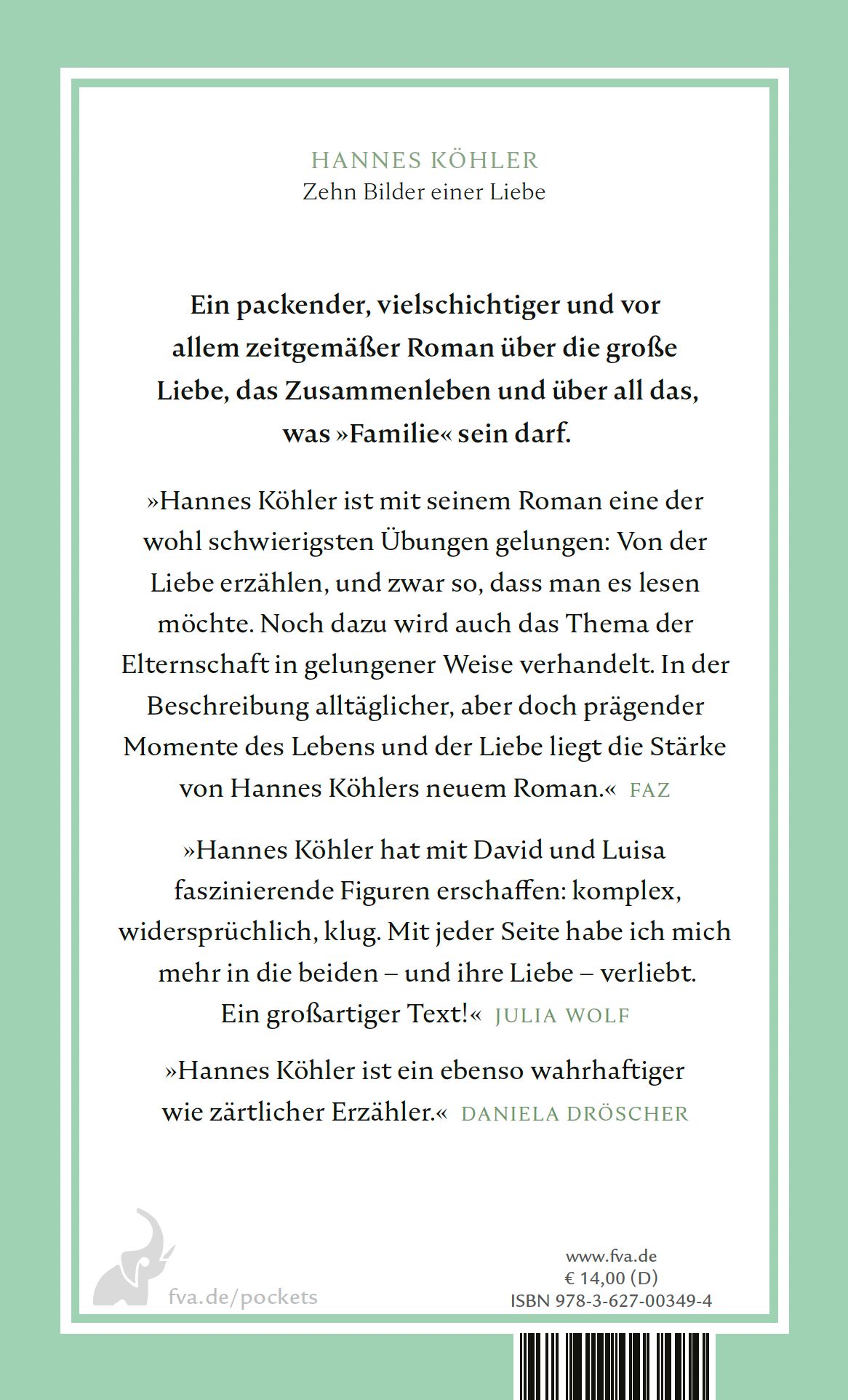 Rückseitencover Zehn Bilder einer Liebe