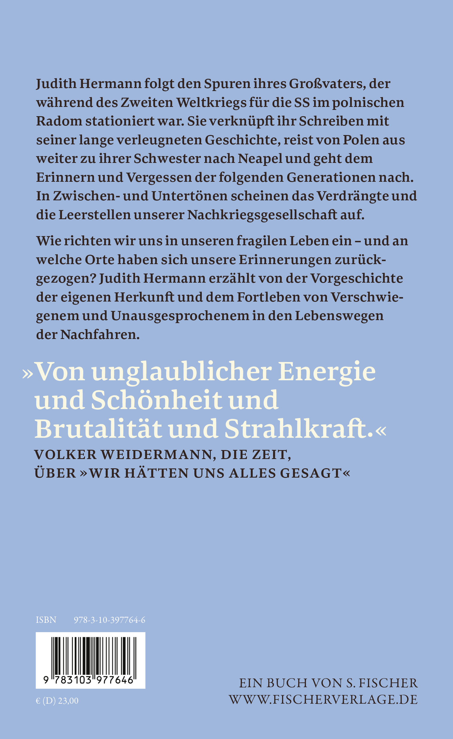 Rückseitencover Ich möchte zurückgehen in der Zeit