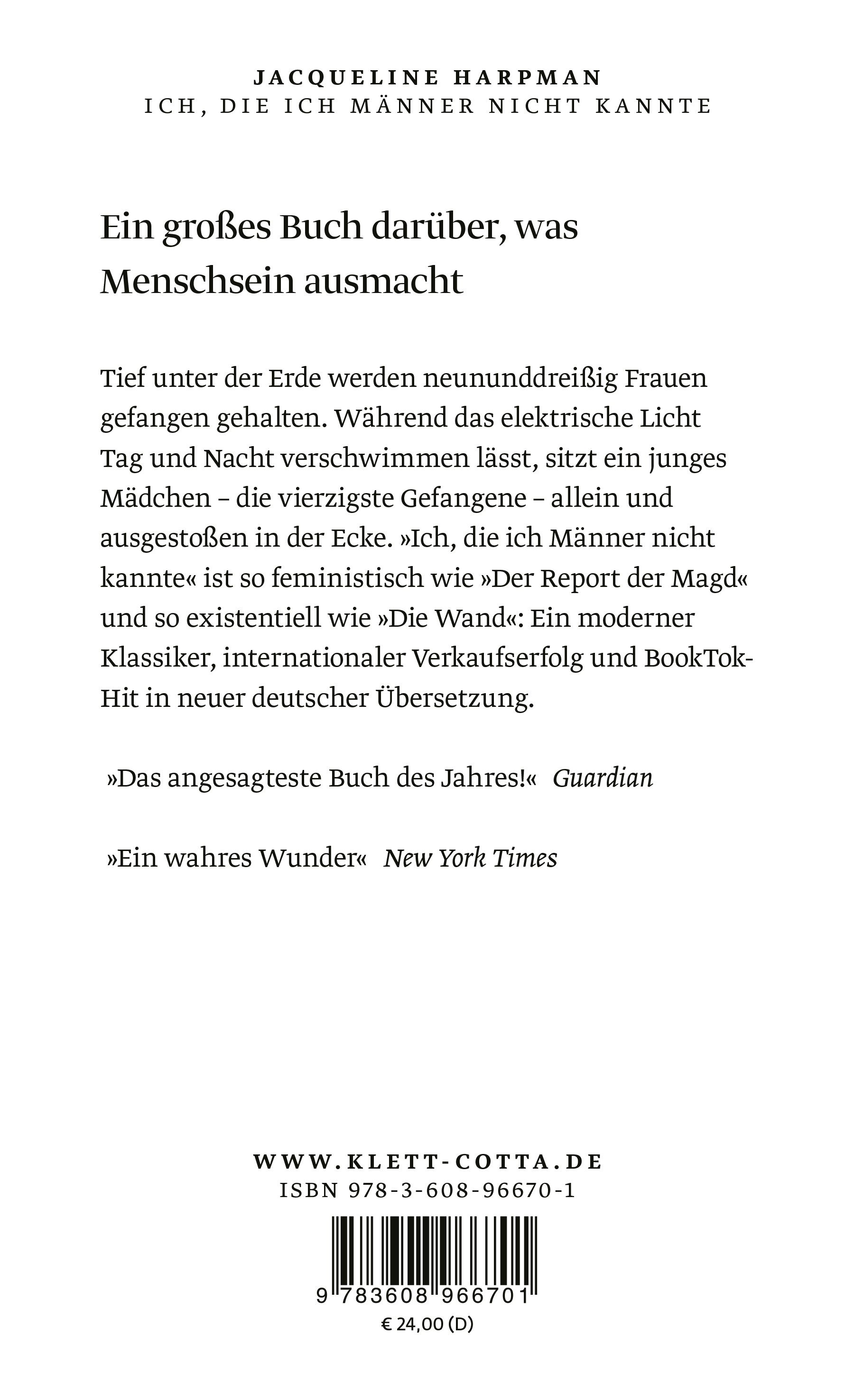 Rückseitencover Ich, die ich Männer nicht kannte