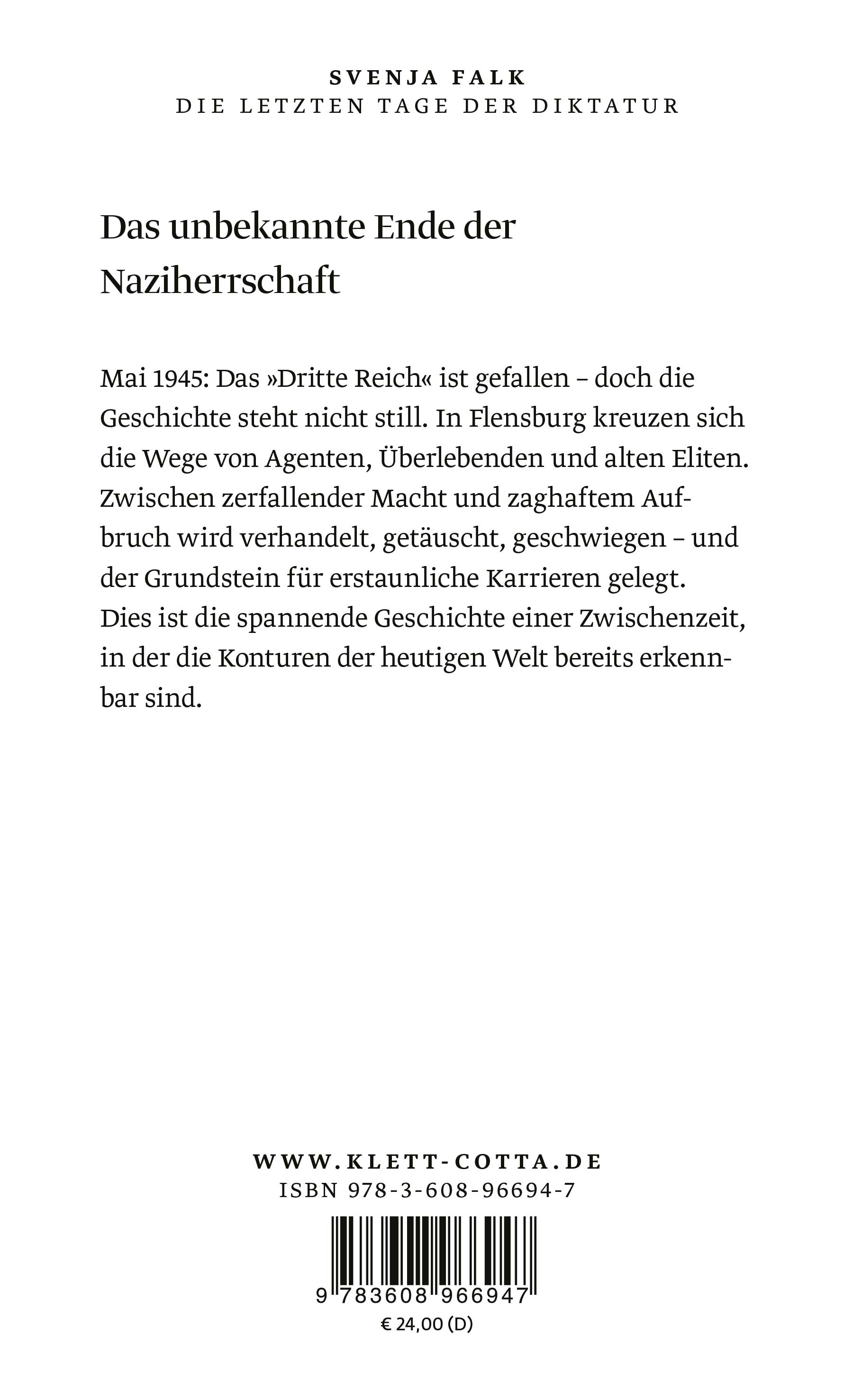 Rückseitencover Die letzten Tage der Diktatur