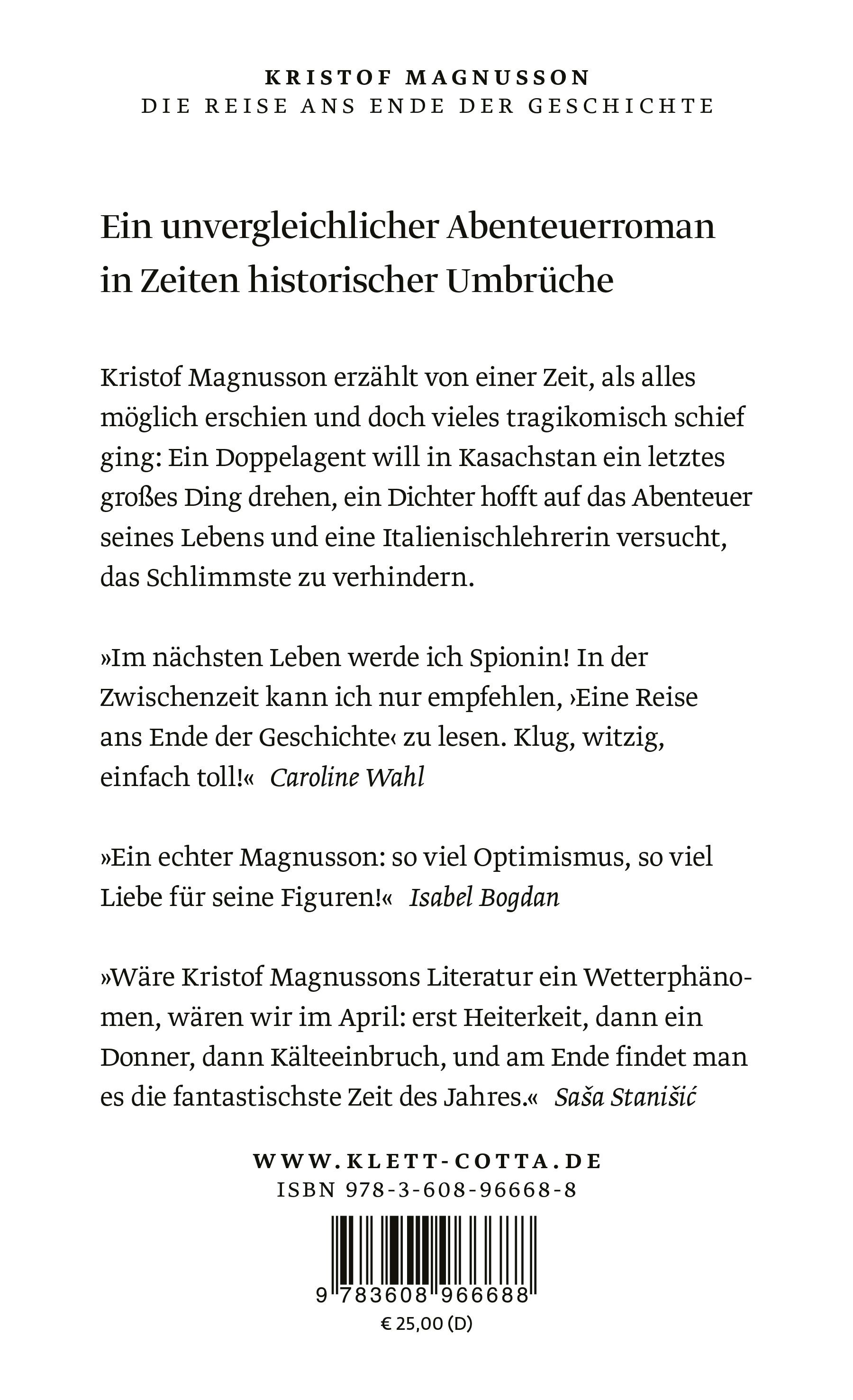 Rückseitencover Die Reise ans Ende der Geschichte