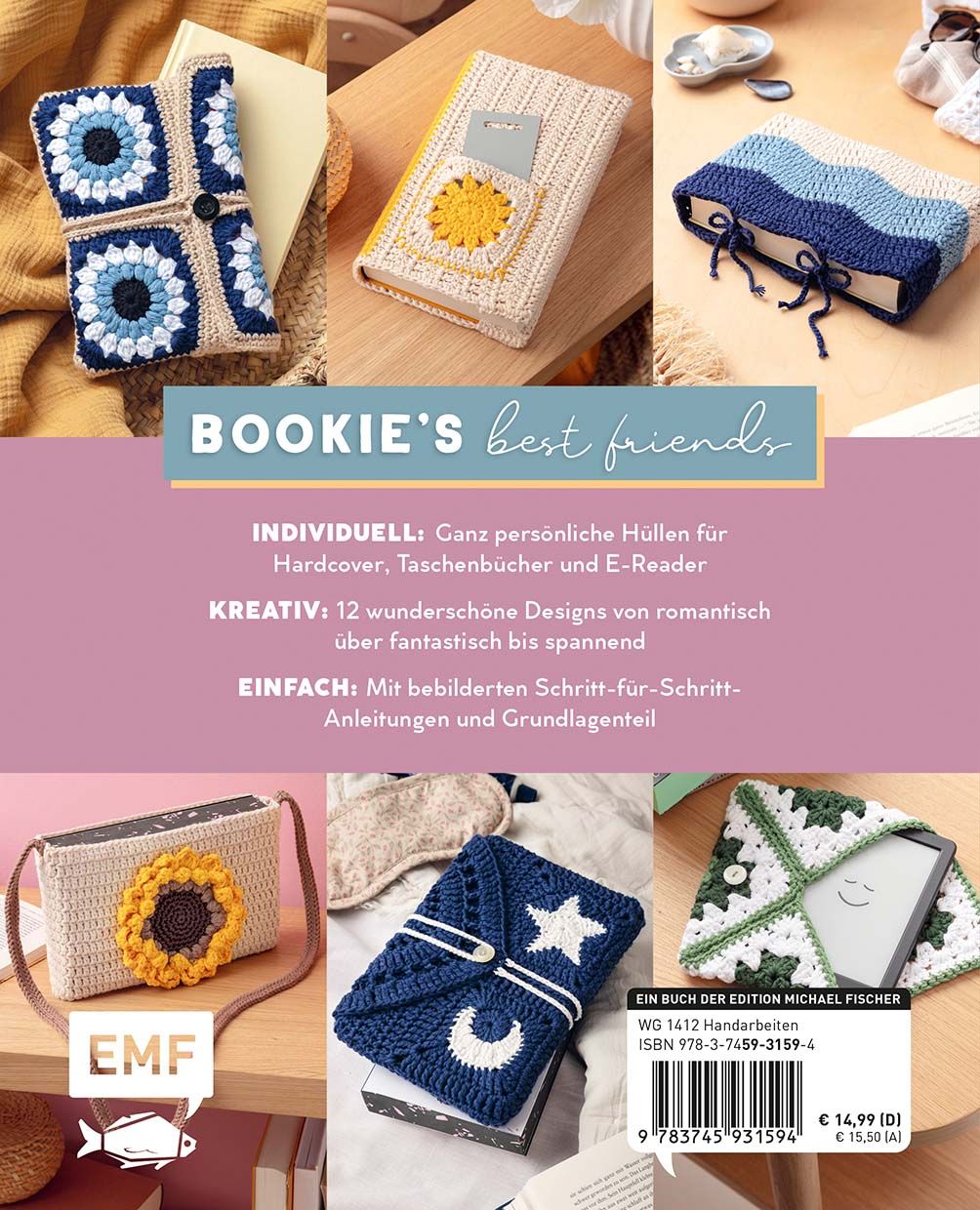 Rückseitencover Buchhüllen häkeln – mit crochetinglara