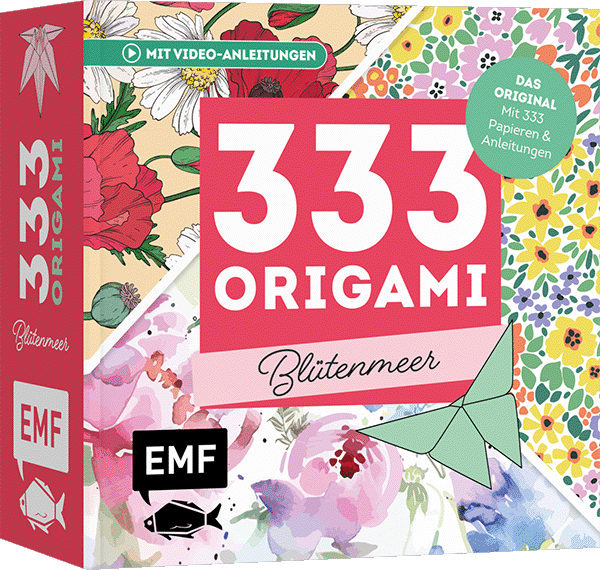 Gesamtes Coverbild 333 Origami – Blütenmeer – Florales Faltvergnügen für Blumen-Fans