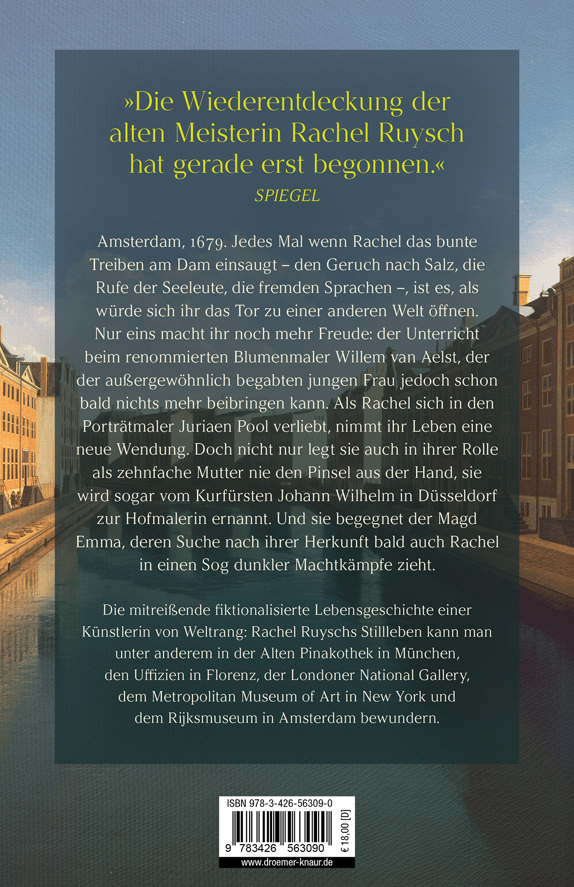 Rückseitencover Die Königin der Blumenmaler. Rachel Ruysch – Ihre größte Liebe war die Kunst