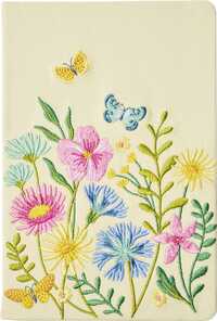 Vorderes Coverbild Blütenträume Notizbuch bestickt, A5 - 240 Seiten, beige