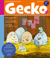 Vorderes Coverbild Gecko Kinderzeitschrift Band 112