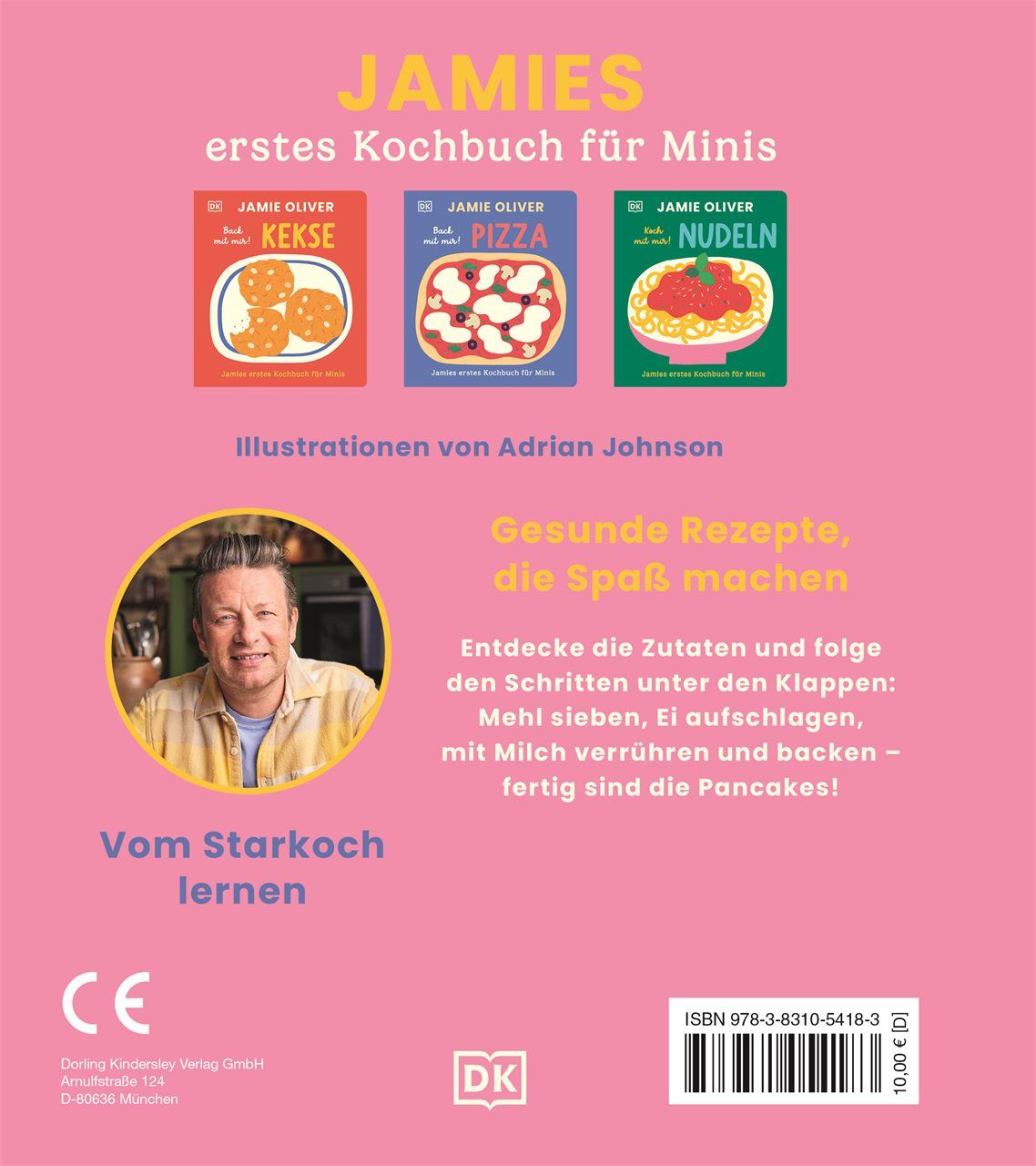 Rückseitencover Jamies erstes Kochbuch für Minis. Back mit mir! Pancakes