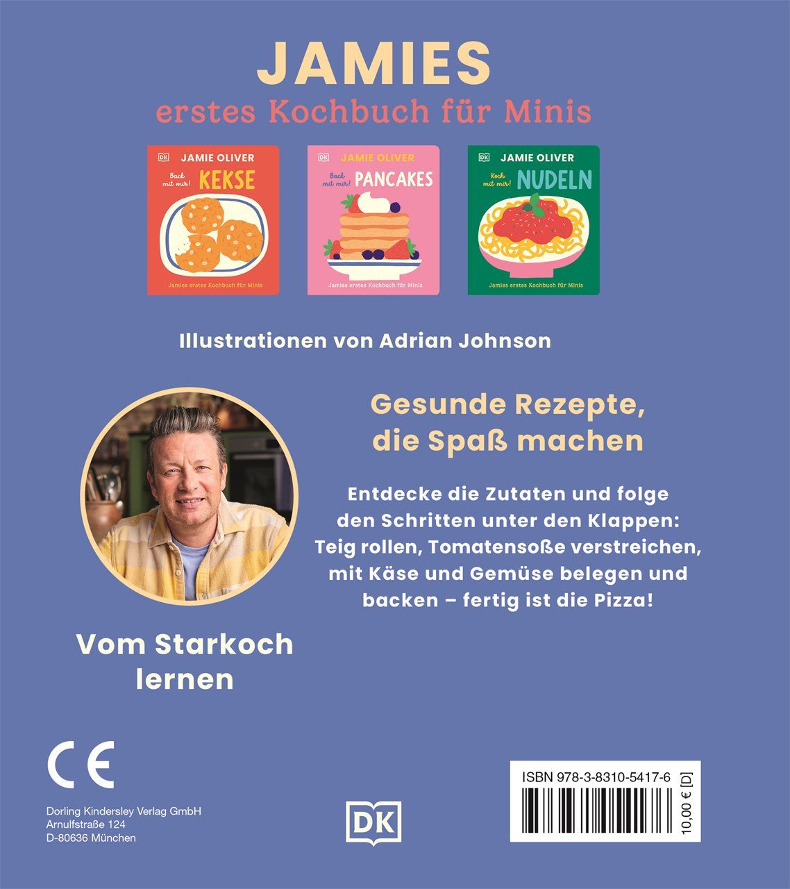 Rückseitencover Jamies erstes Kochbuch für Minis. Back mit mir! Pizza