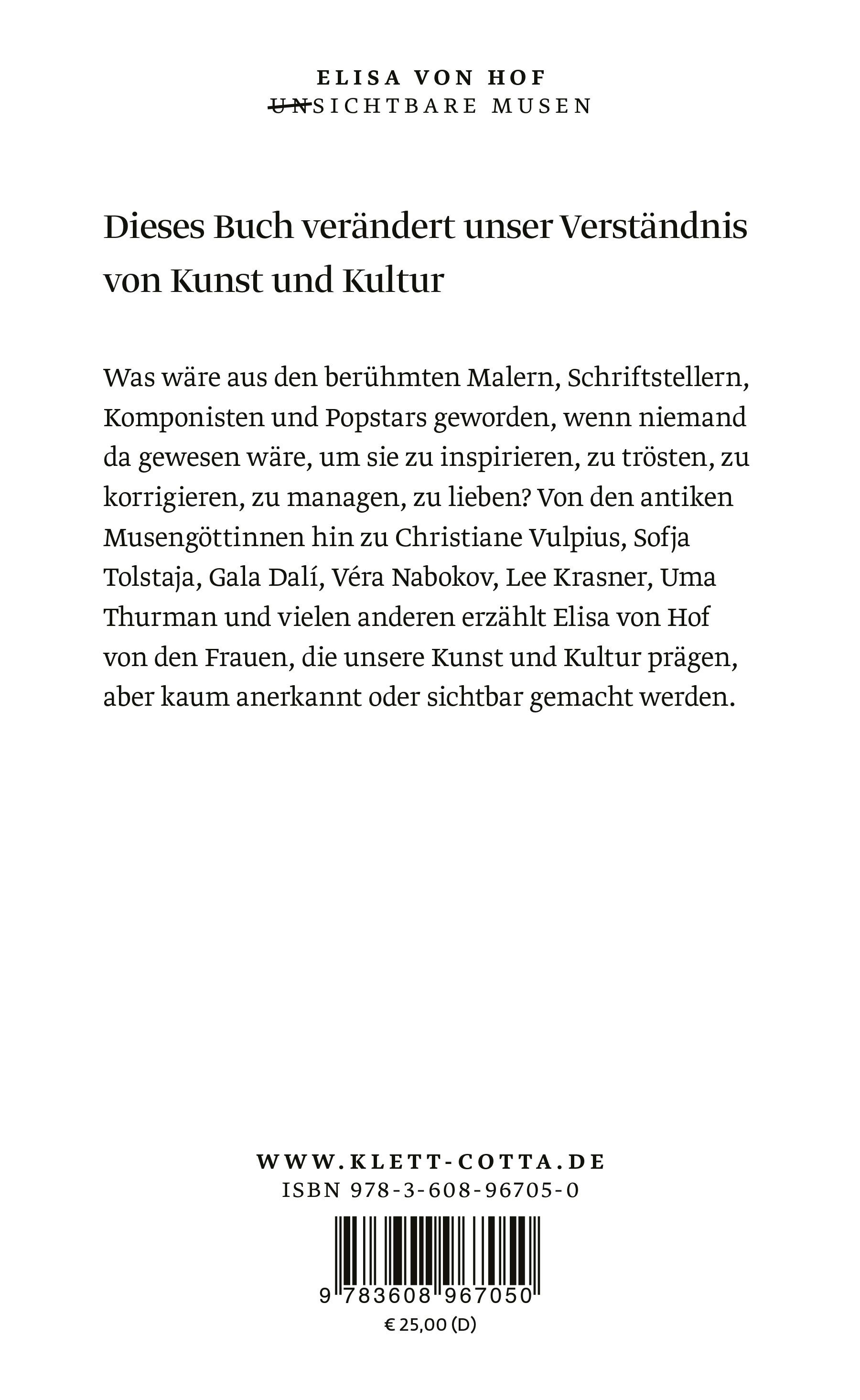 Rückseitencover Unsichtbare Musen