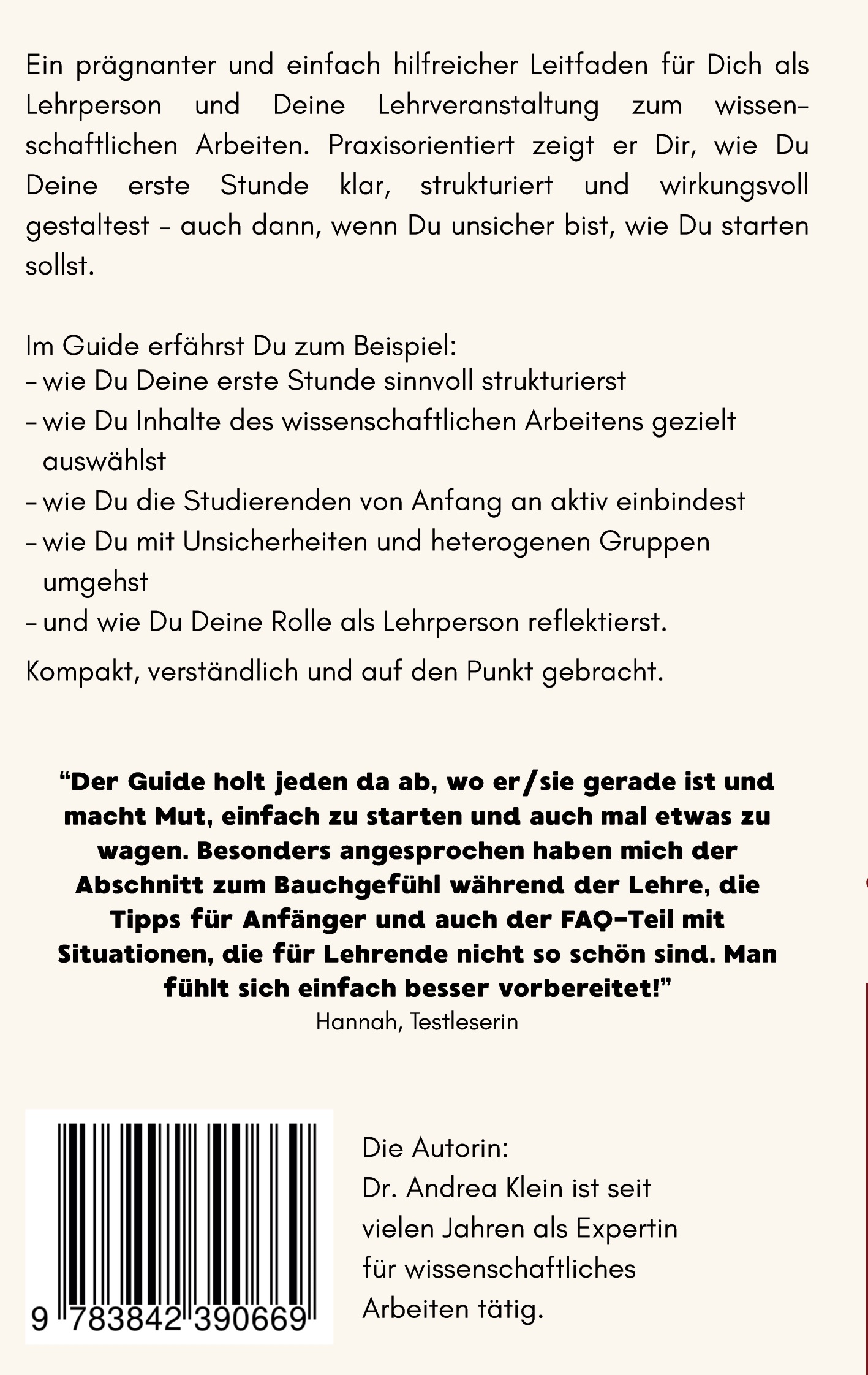 Rückseitencover einfach erste stunde