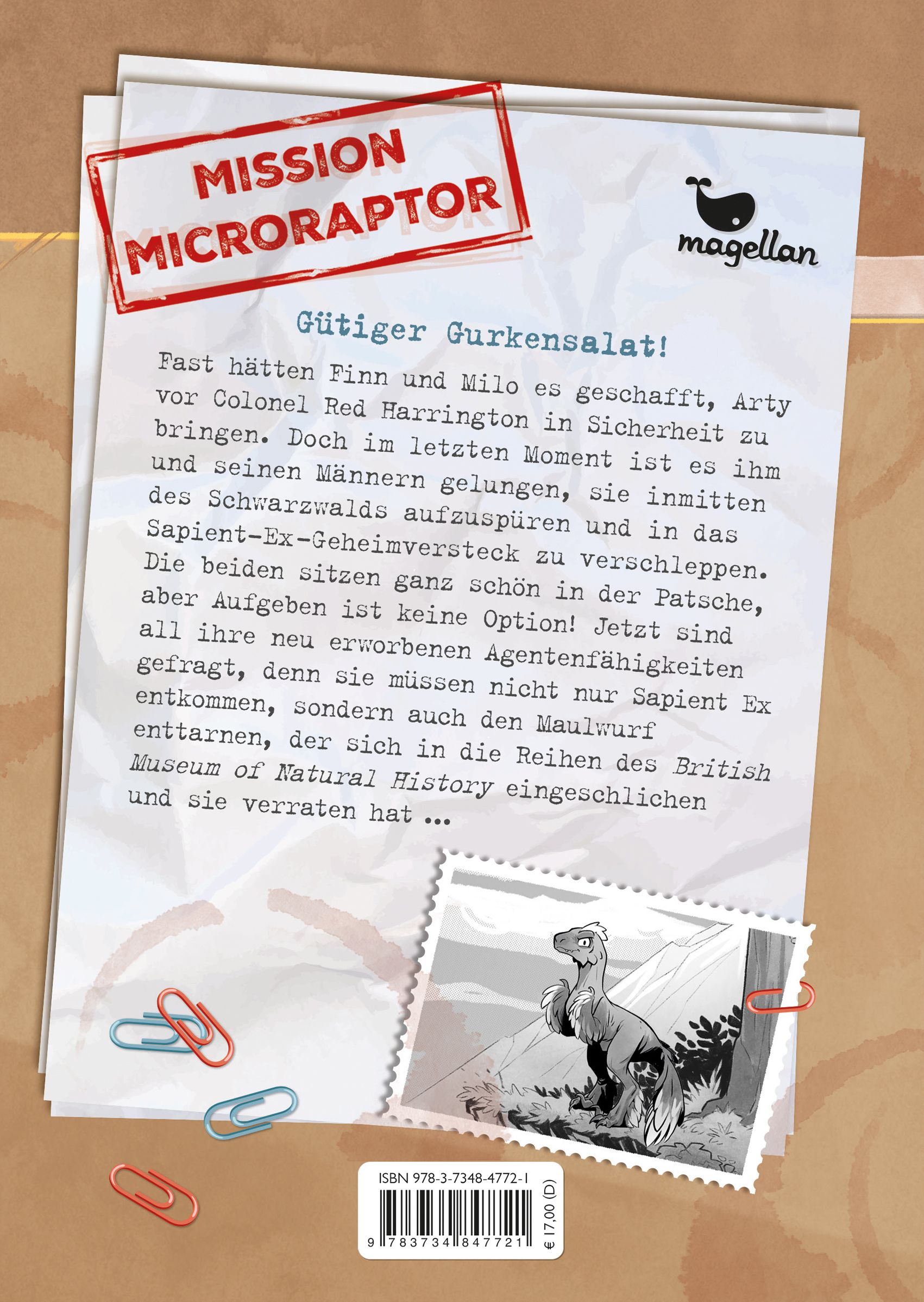 Rückseitencover Mission Microraptor - Arty in Gefahr!