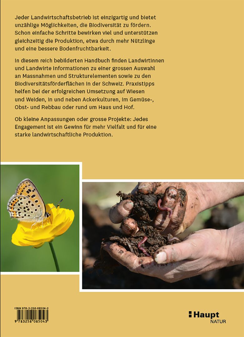 Rückseitencover Praxishandbuch Biodiversität in der Landwirtschaft